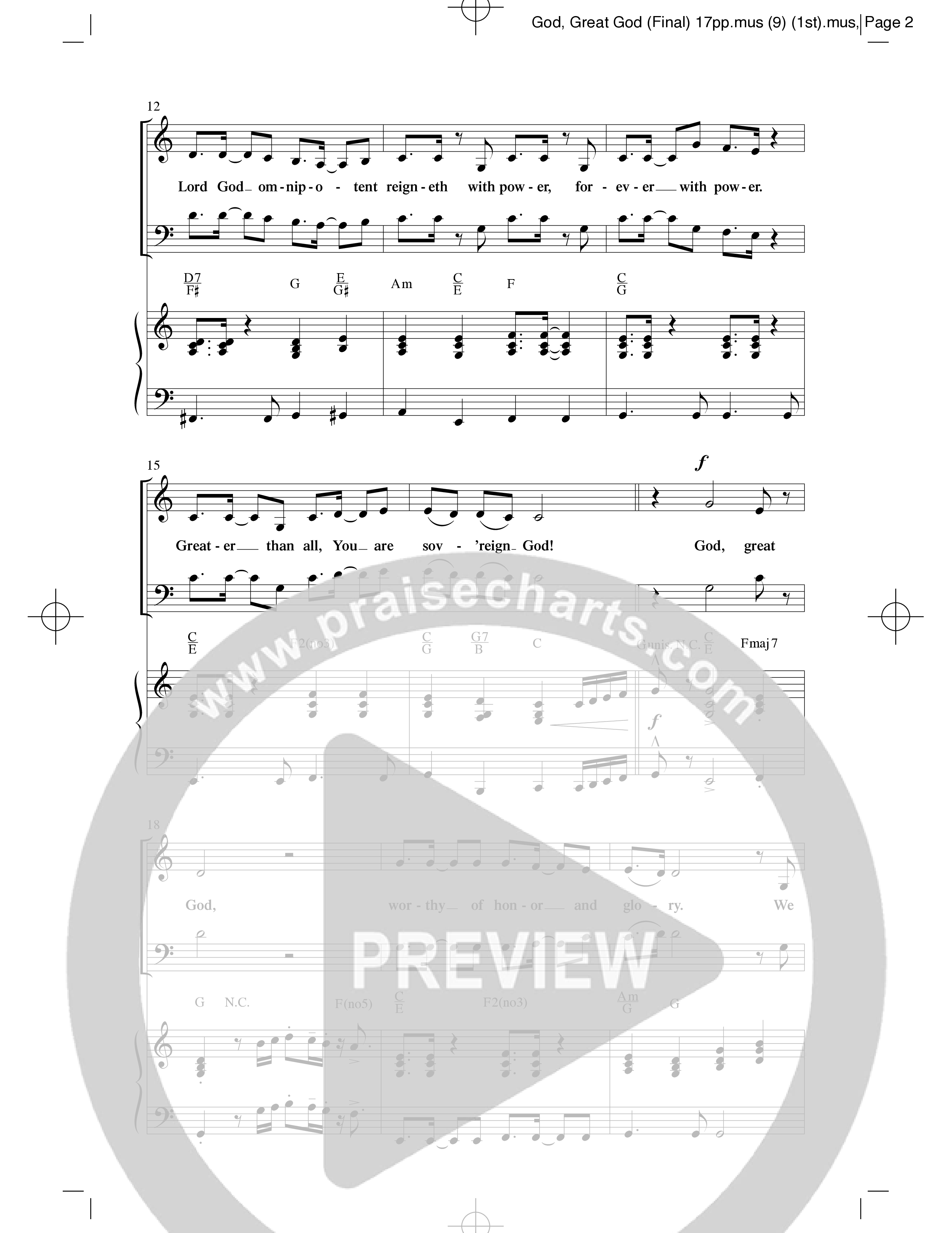 God Great God (Choral Anthem SATB) Anthem (SATB/Piano) (Word Music Choral / Arr. J. Daniel Smith)