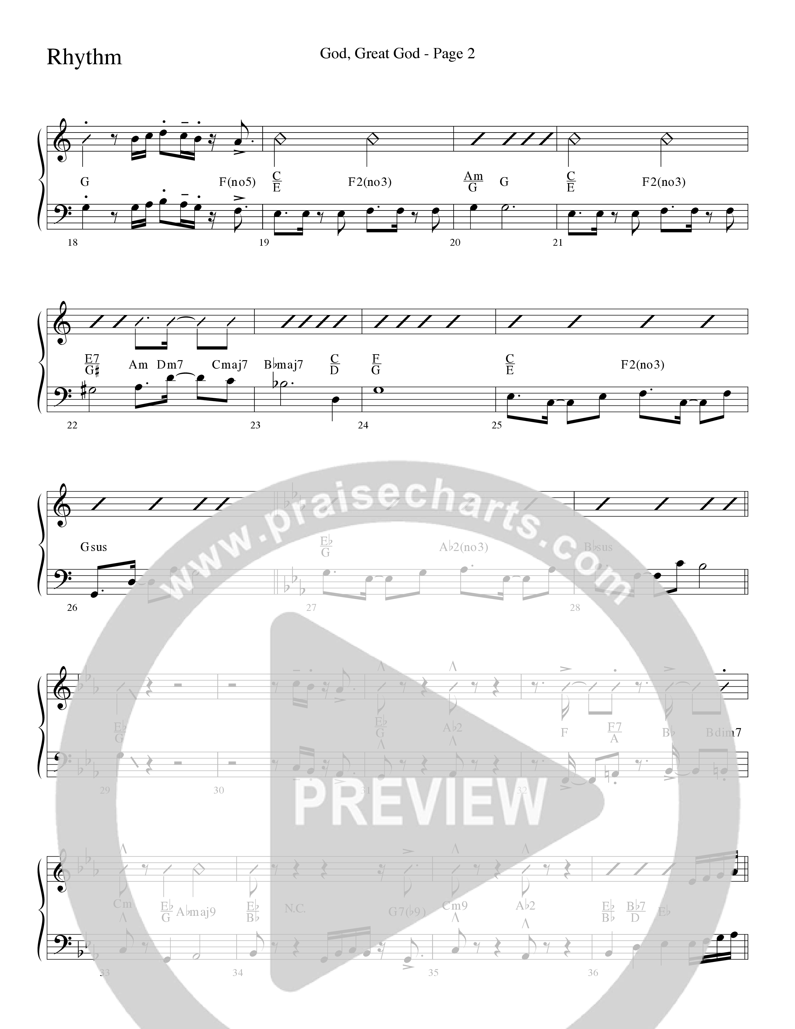 God Great God (Choral Anthem SATB) Rhythm Chart (Word Music Choral / Arr. J. Daniel Smith)