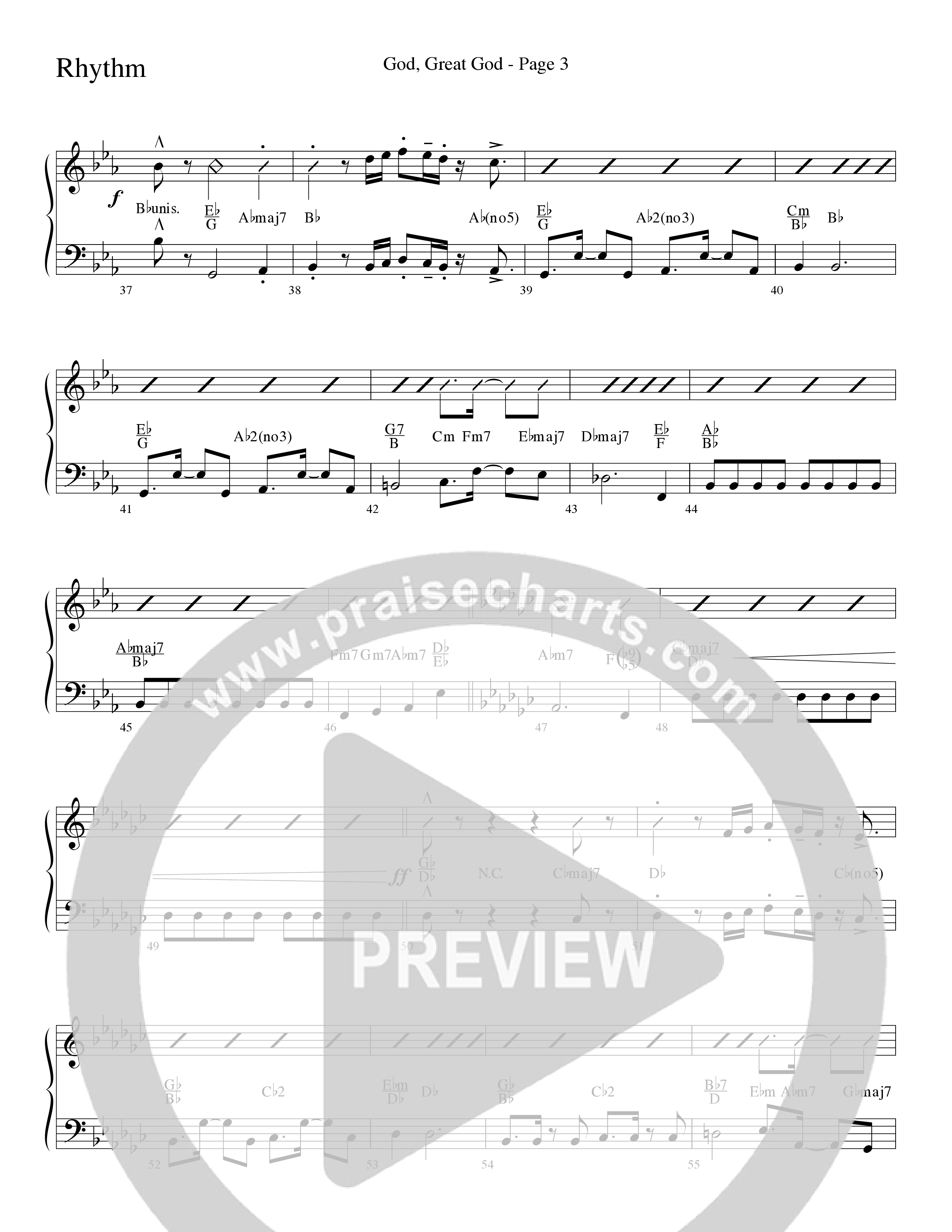 God Great God (Choral Anthem SATB) Rhythm Chart (Word Music Choral / Arr. J. Daniel Smith)