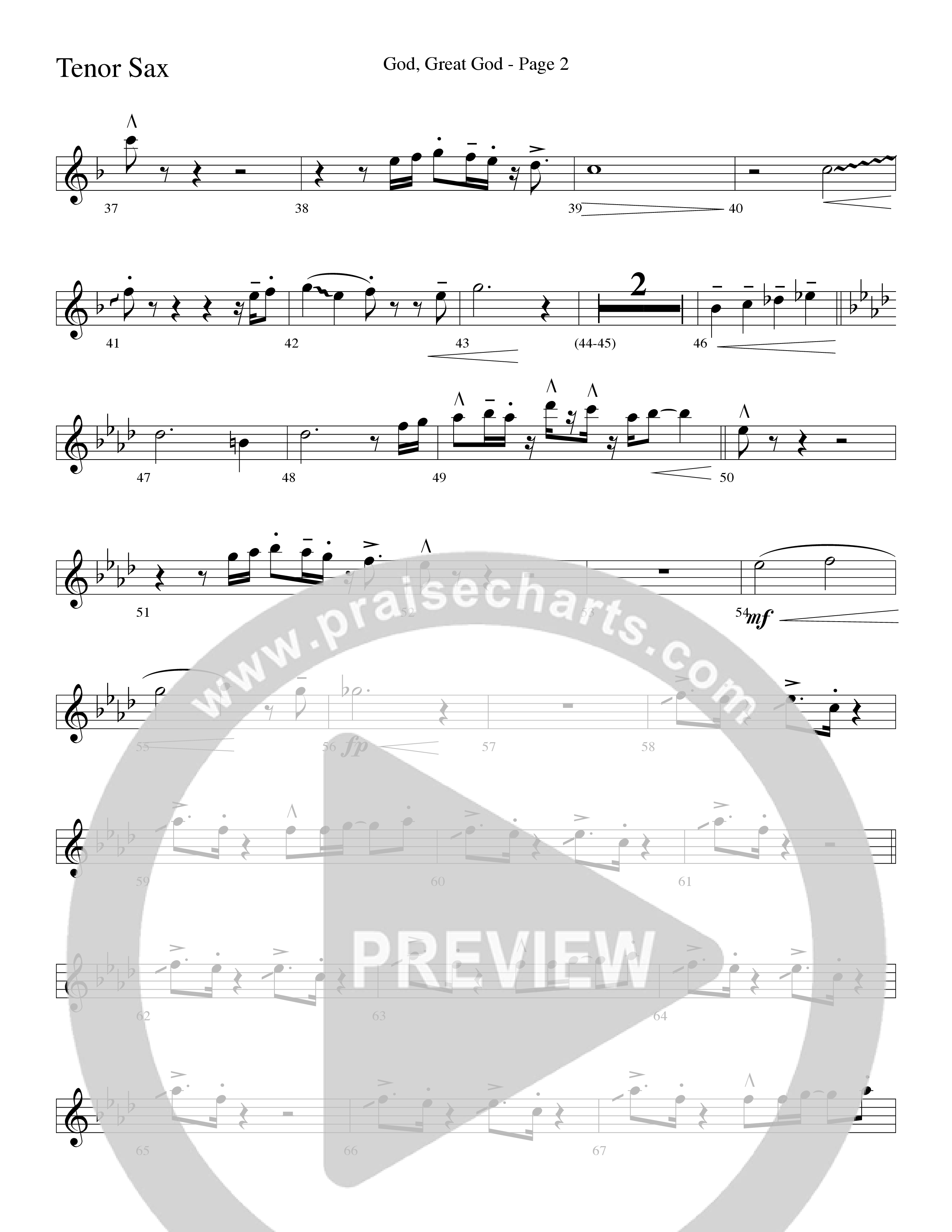 God Great God (Choral Anthem SATB) Tenor Sax/Baritone T.C. (Word Music Choral / Arr. J. Daniel Smith)