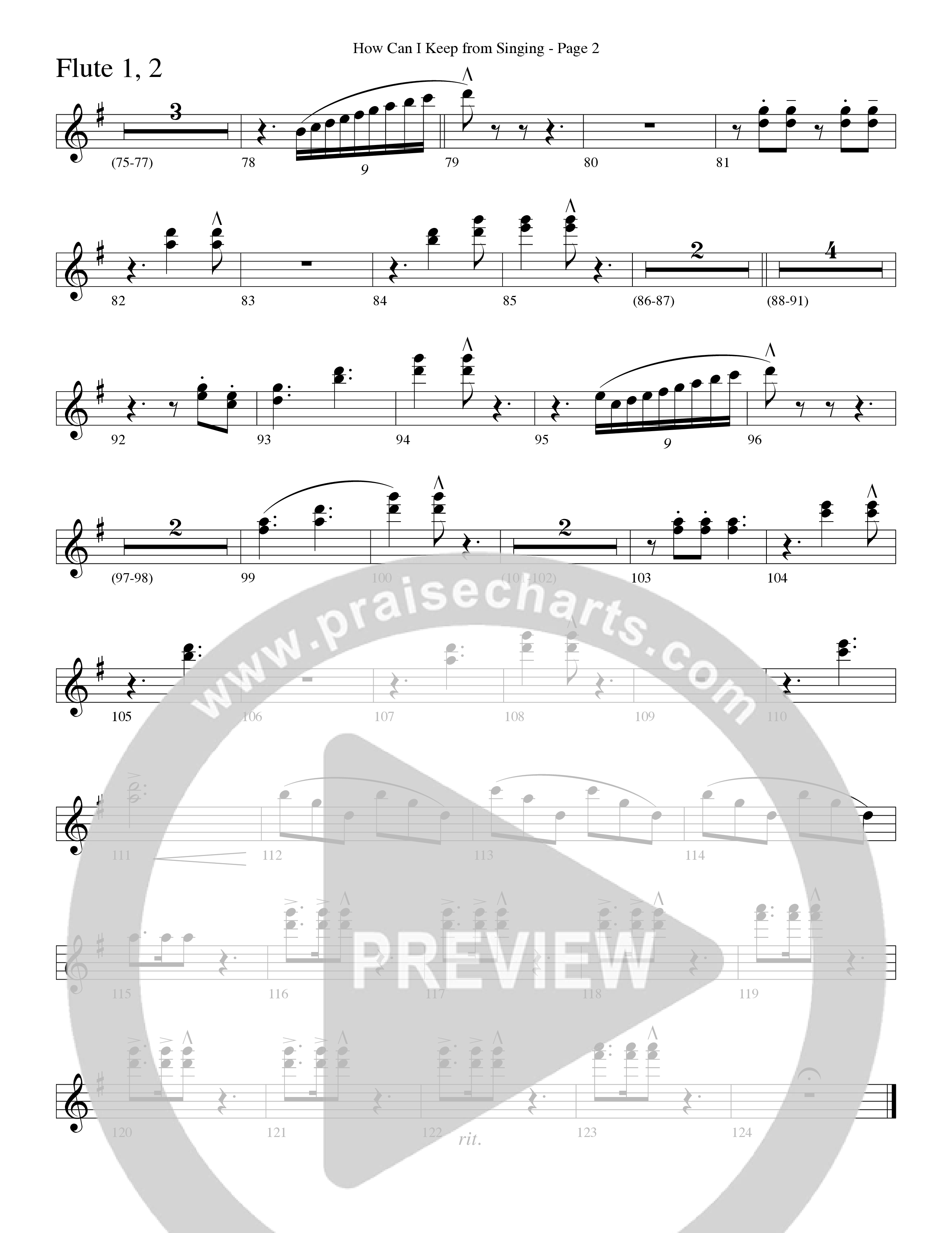 How Can I Keep From Singing (Choral Anthem SATB) Flute (Word Music Choral / Arr. Richard Kingsmore)