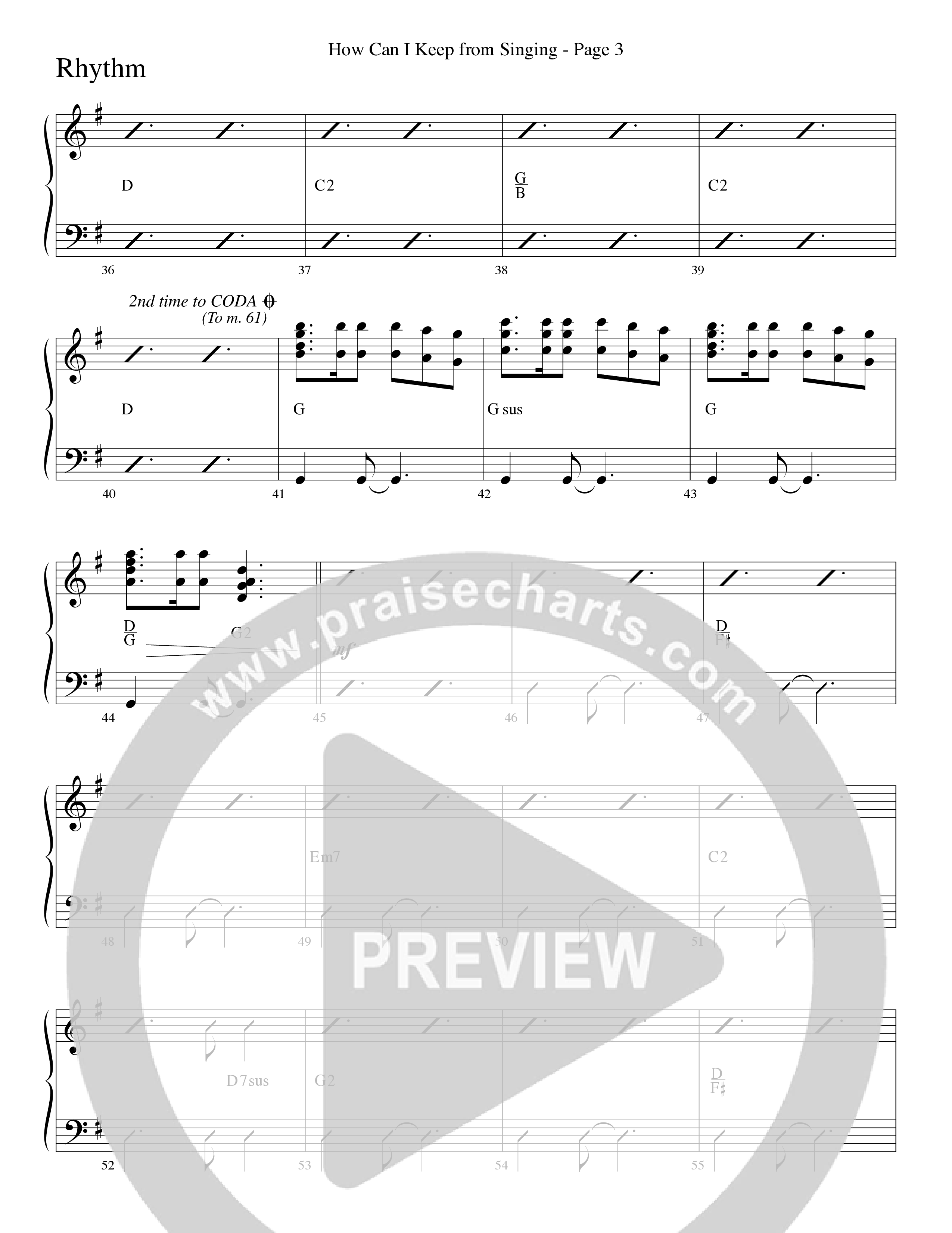 How Can I Keep From Singing (Choral Anthem SATB) Rhythm Chart (Word Music Choral / Arr. Richard Kingsmore)