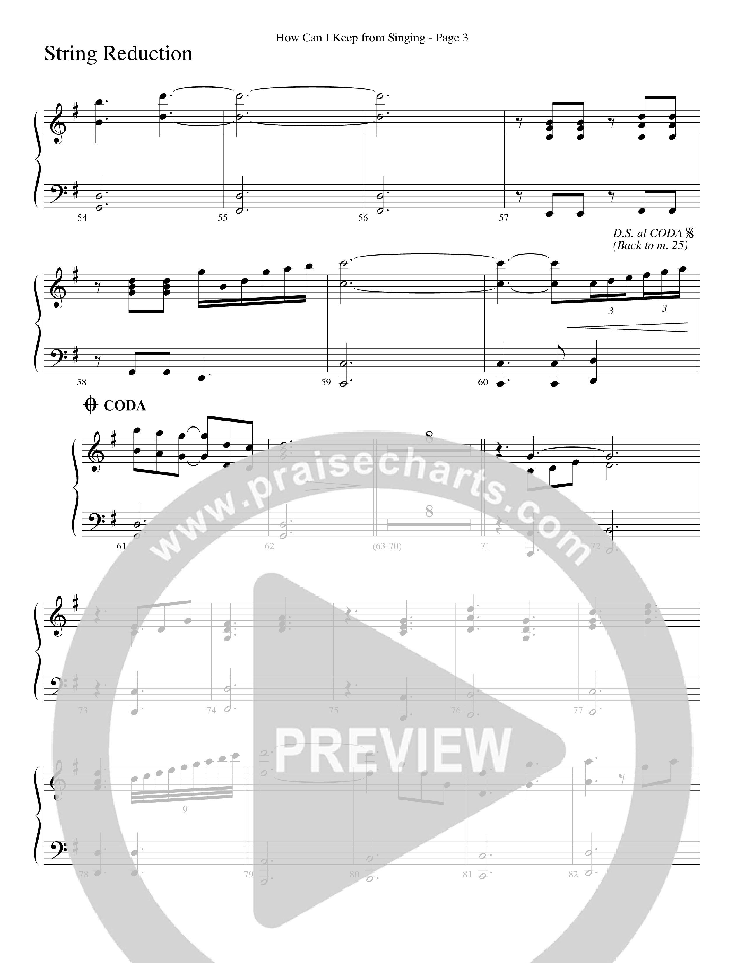 How Can I Keep From Singing (Choral Anthem SATB) String Reduction (Word Music Choral / Arr. Richard Kingsmore)