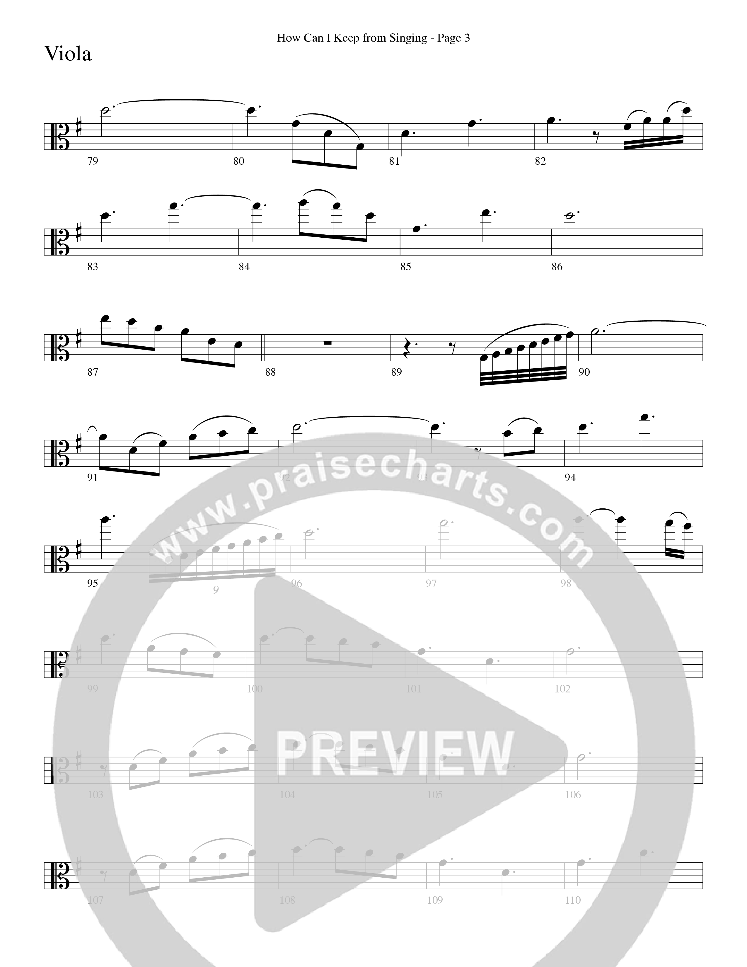 How Can I Keep From Singing (Choral Anthem SATB) Viola (Word Music Choral / Arr. Richard Kingsmore)