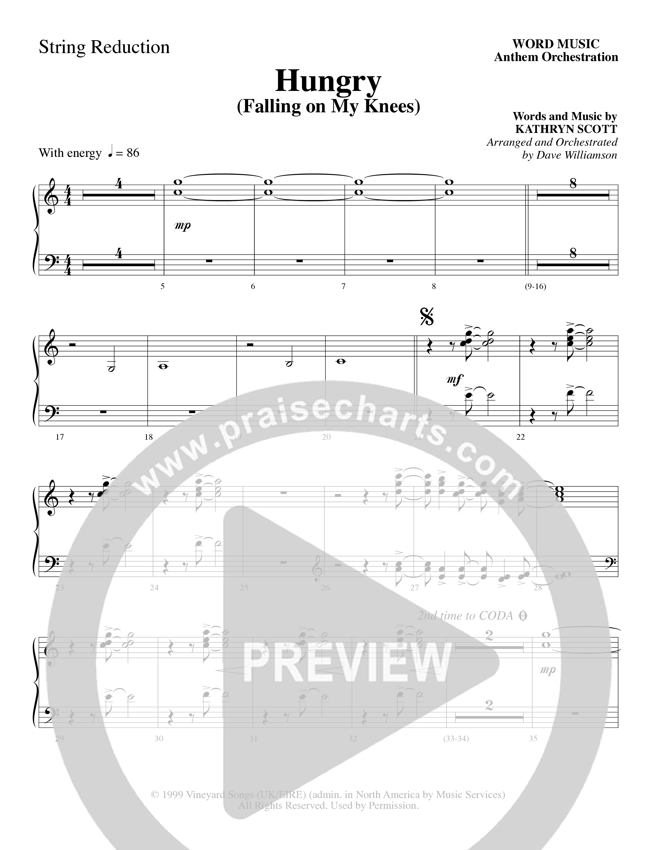 Hungry (Falling on My Knees) (Choral Anthem SATB) String Reduction (Word Music Choral / Arr. Dave Williamson)
