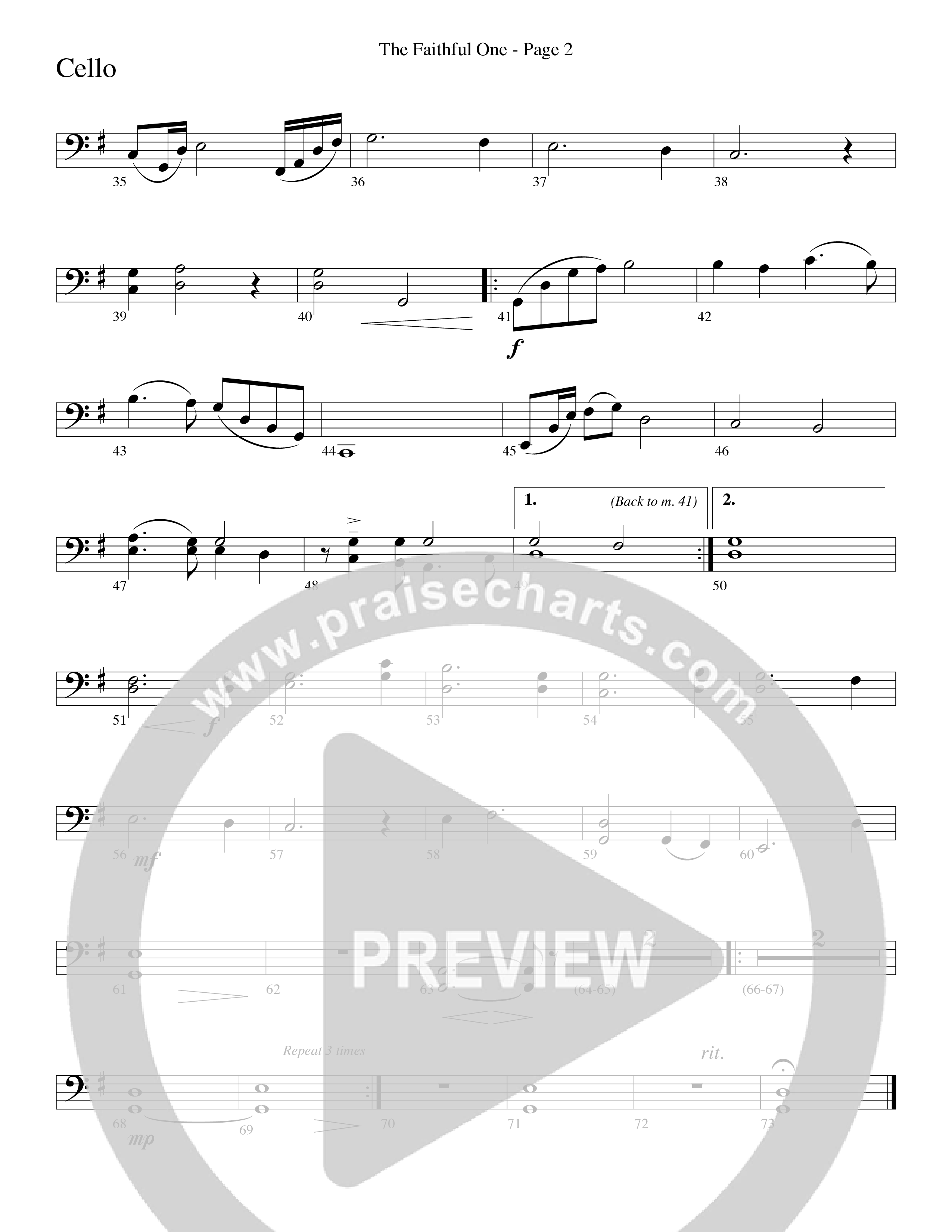 The Faithful One (Choral Anthem SATB) Cello (Word Music Choral / Robert Sterling)