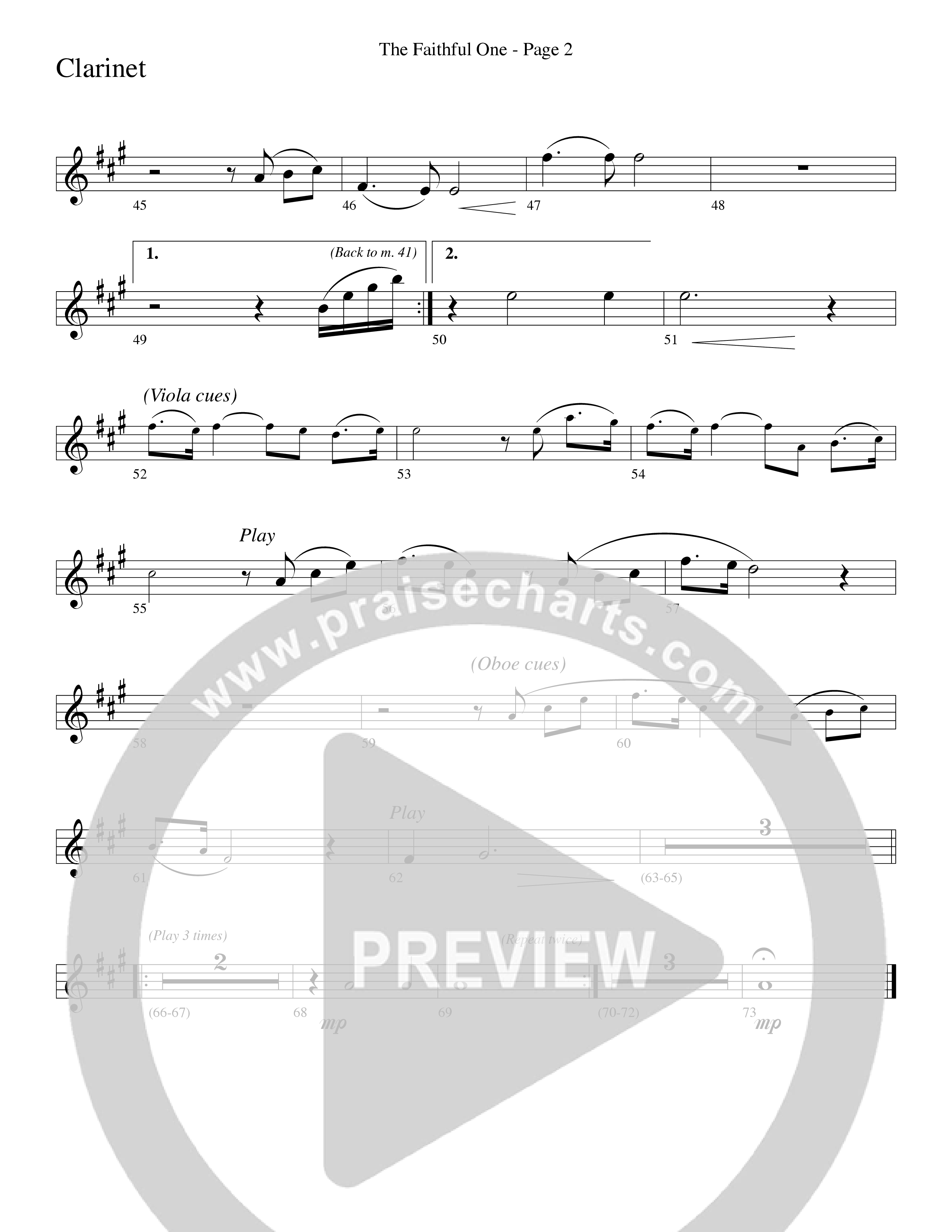 The Faithful One (Choral Anthem SATB) Clarinet 1/2 (Word Music Choral / Robert Sterling)