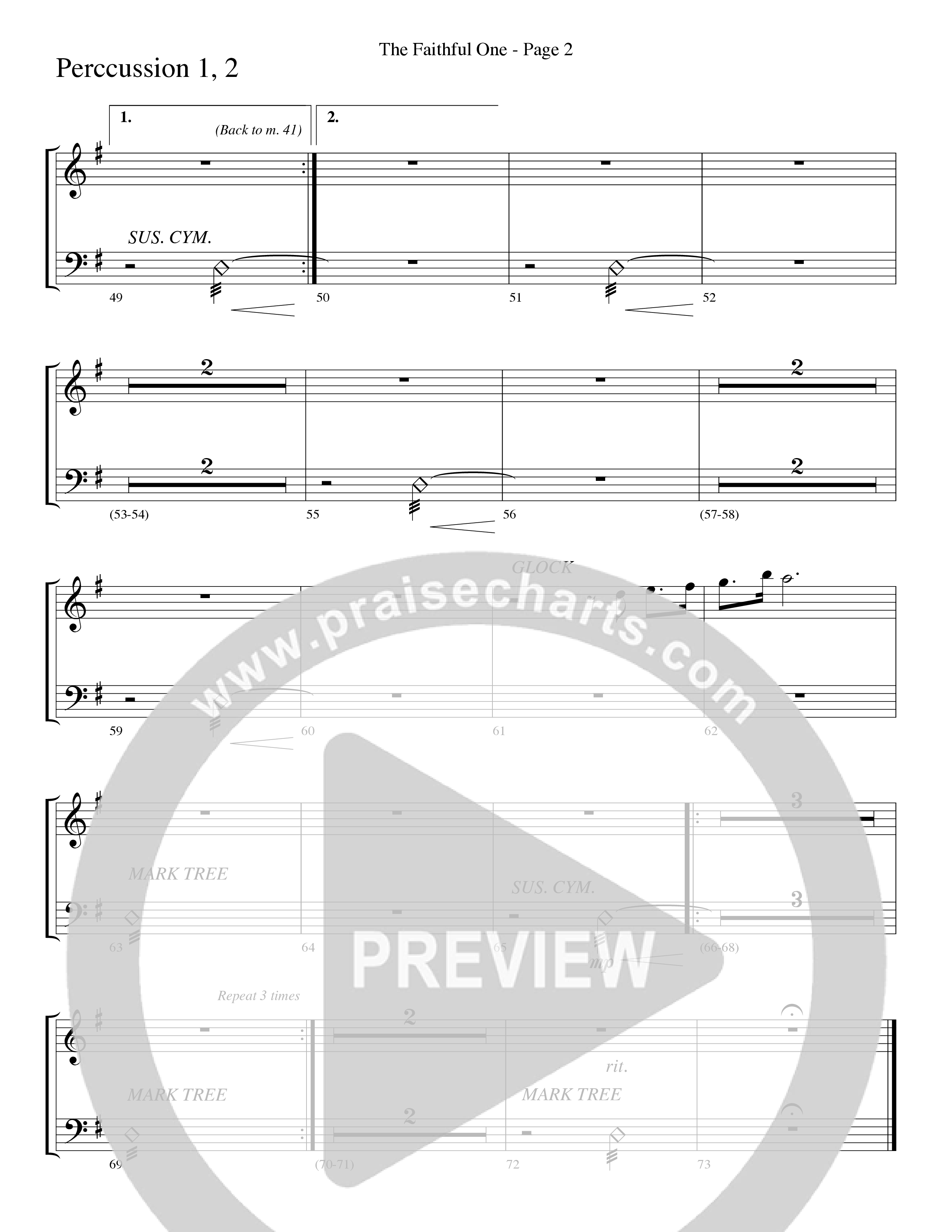The Faithful One (Choral Anthem SATB) Percussion (Word Music Choral / Robert Sterling)