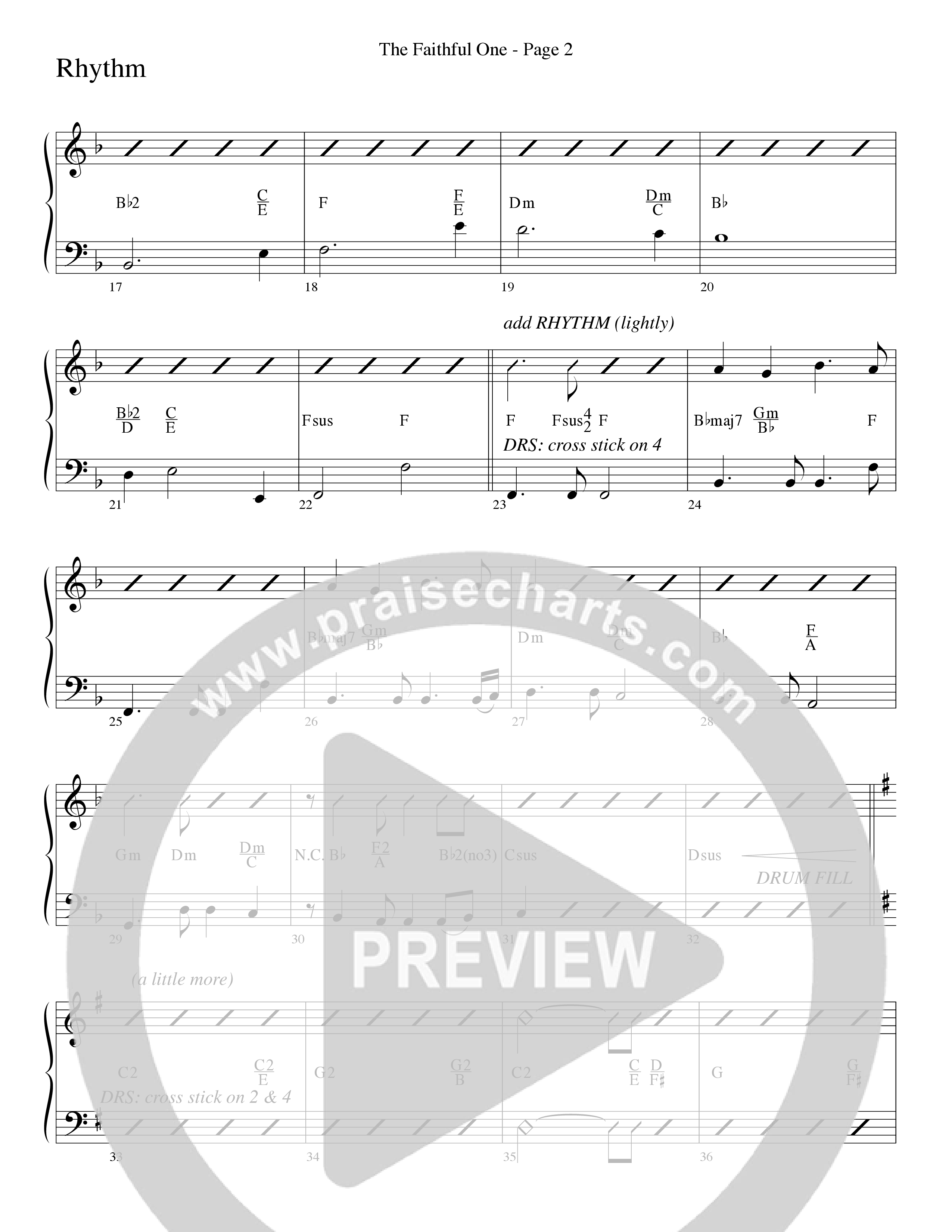 The Faithful One (Choral Anthem SATB) Rhythm Chart (Word Music Choral / Robert Sterling)
