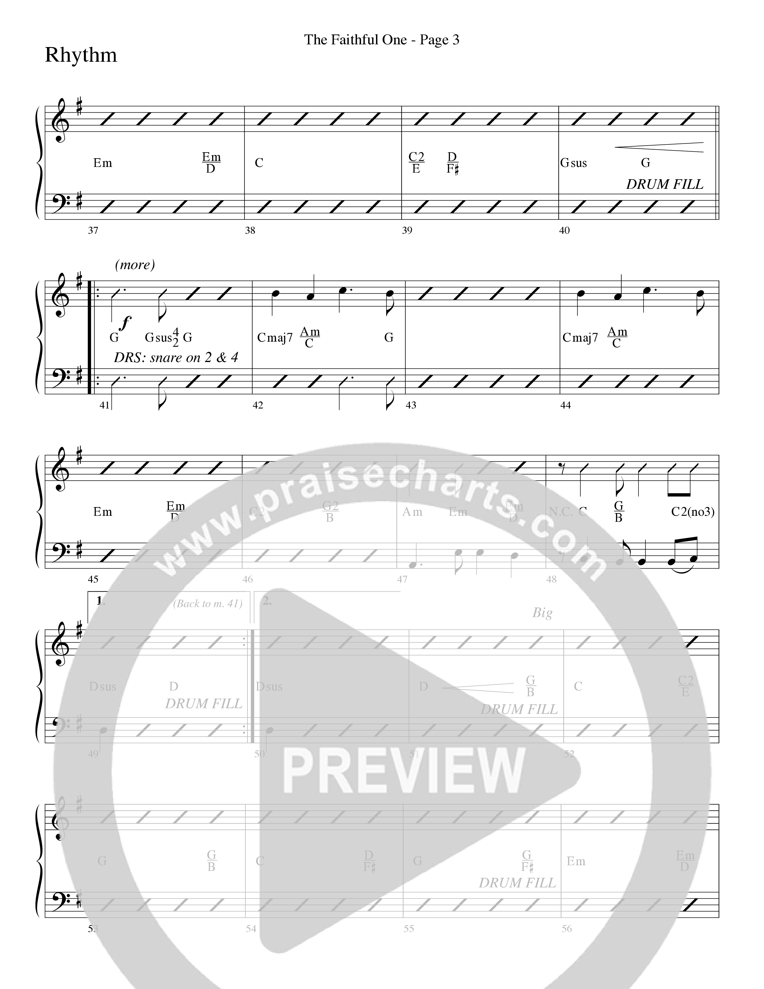 The Faithful One (Choral Anthem SATB) Rhythm Chart (Word Music Choral / Robert Sterling)