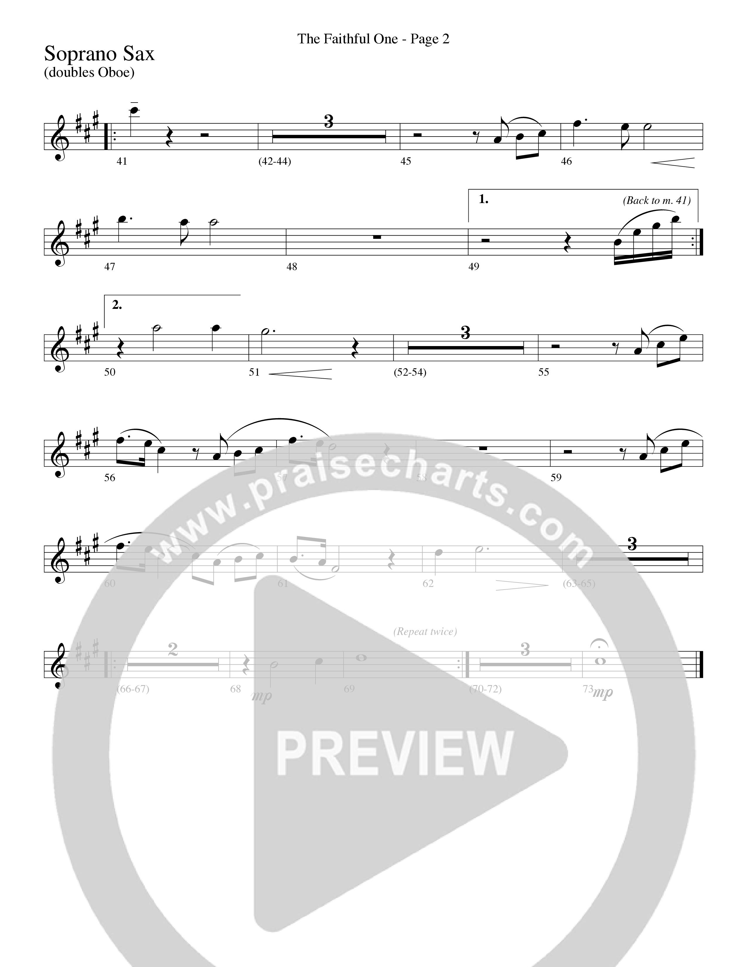 The Faithful One (Choral Anthem SATB) Soprano Sax (Word Music Choral / Robert Sterling)