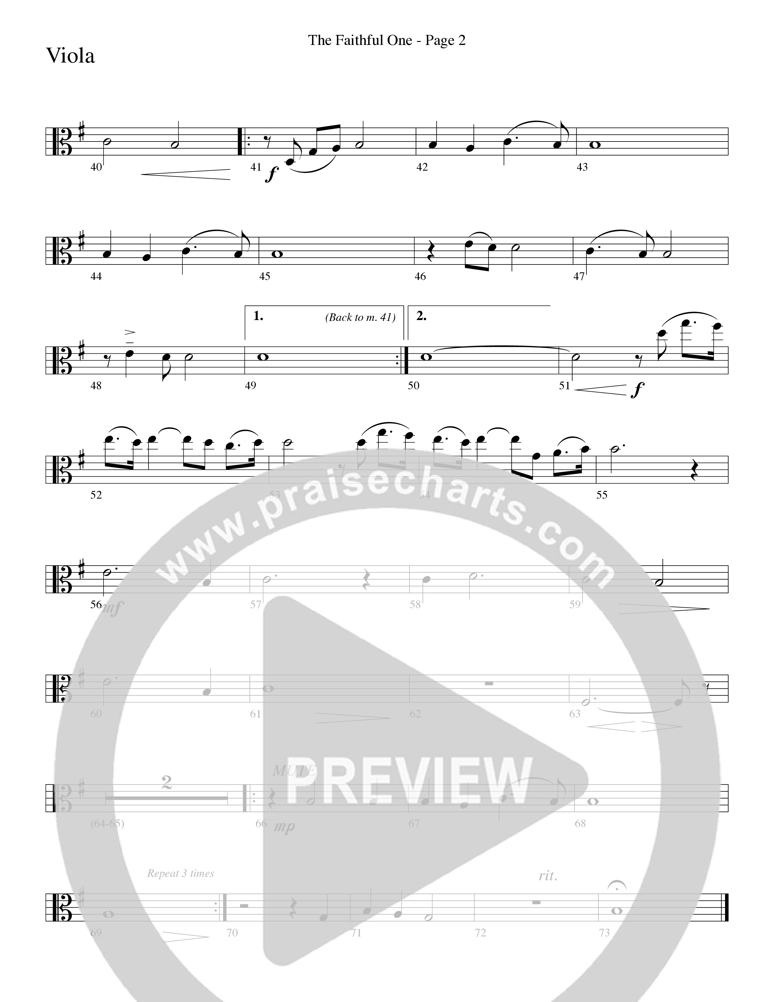 The Faithful One (Choral Anthem SATB) Viola (Word Music Choral / Robert Sterling)