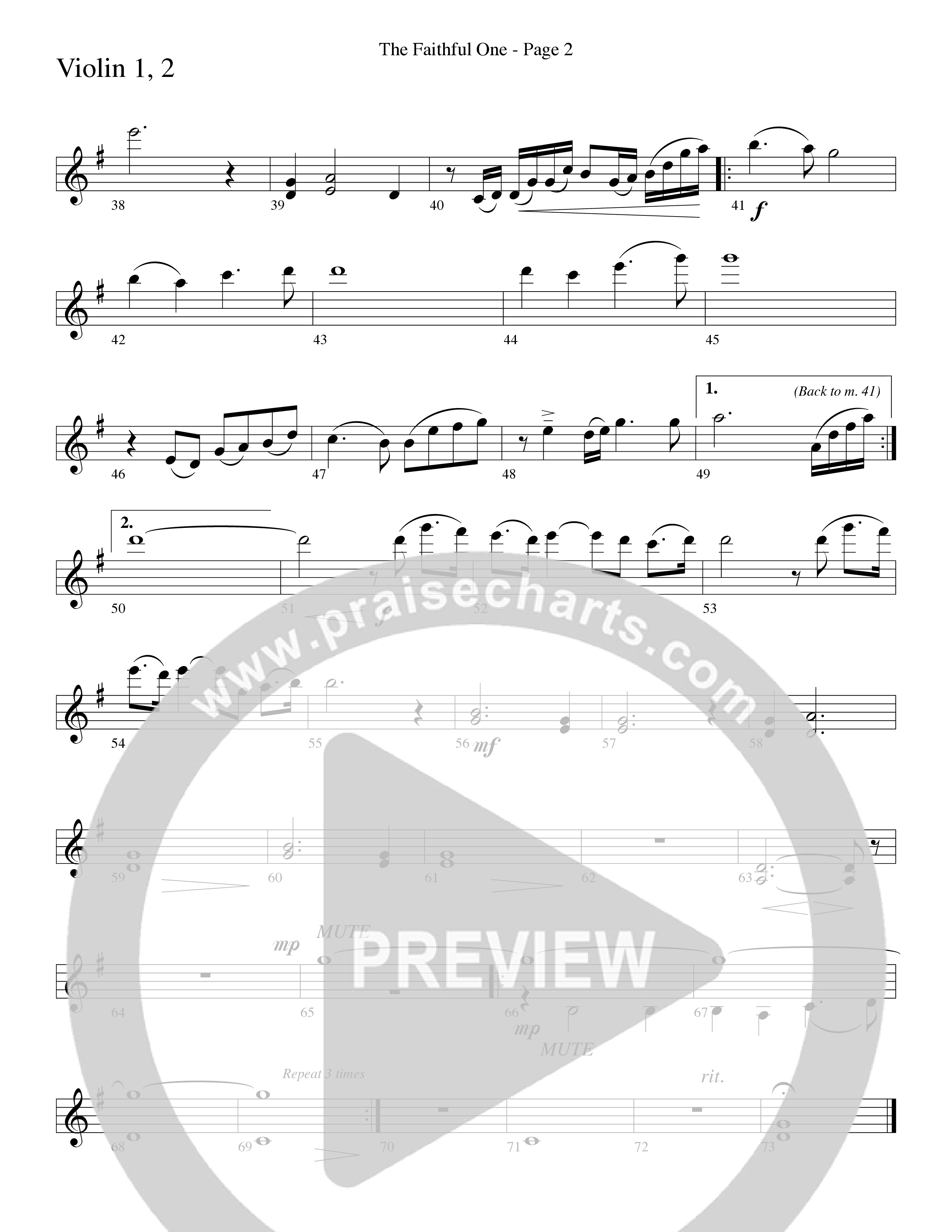 The Faithful One (Choral Anthem SATB) Violin 1/2 (Word Music Choral / Robert Sterling)