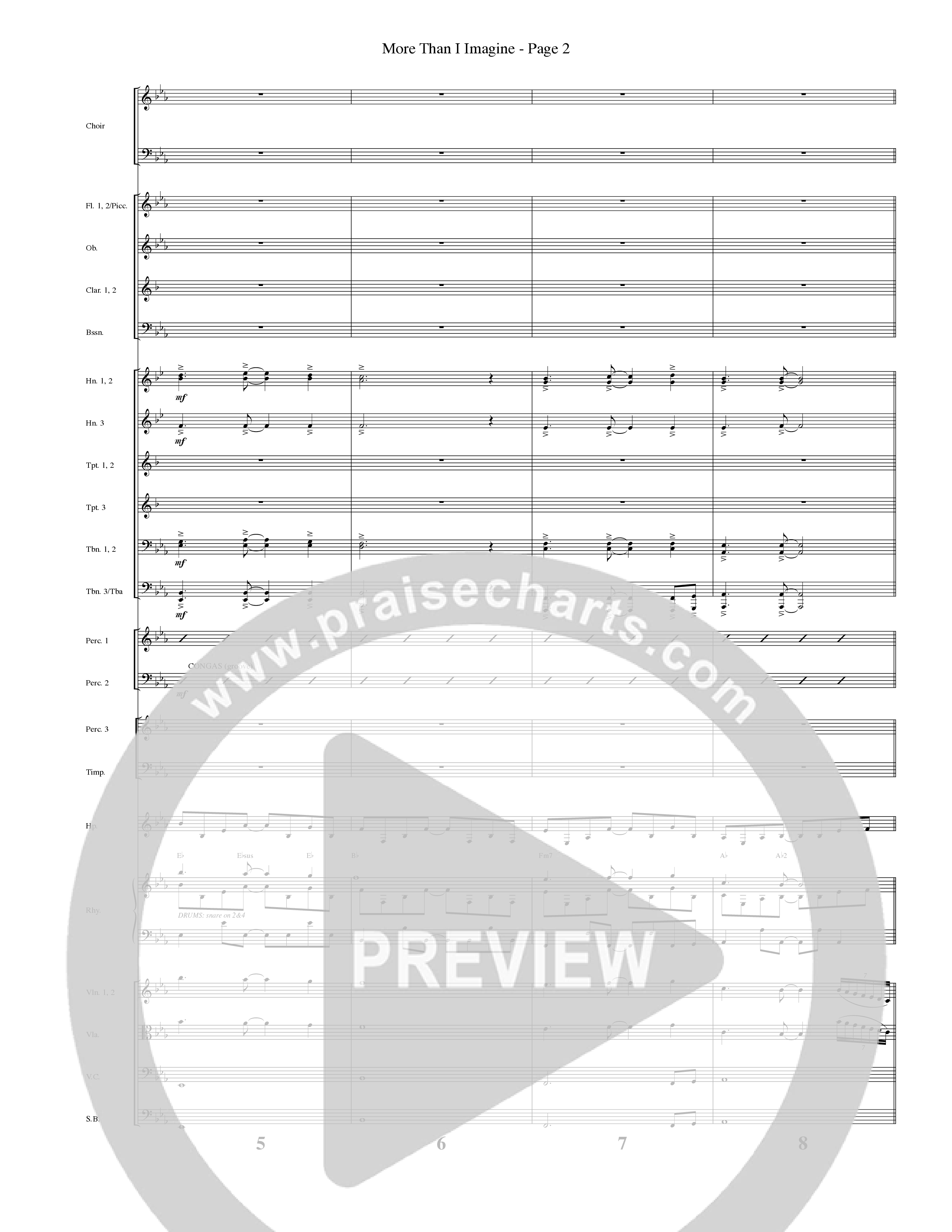 More Than I Imagine (Choral Anthem SATB) Orchestration (Word Music Choral / Arr. David Clydesdale)