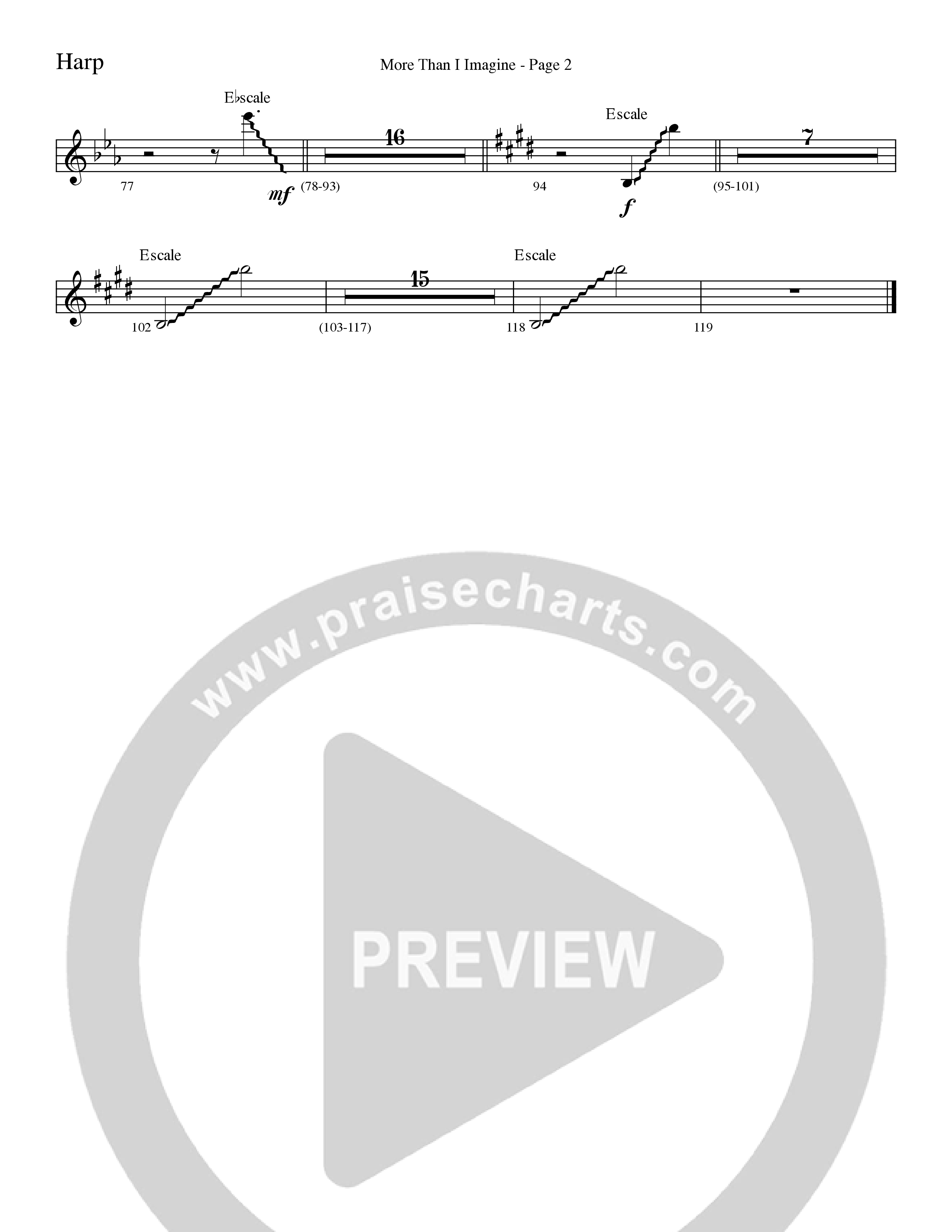 More Than I Imagine (Choral Anthem SATB) Harp (Word Music Choral / Arr. David Clydesdale)