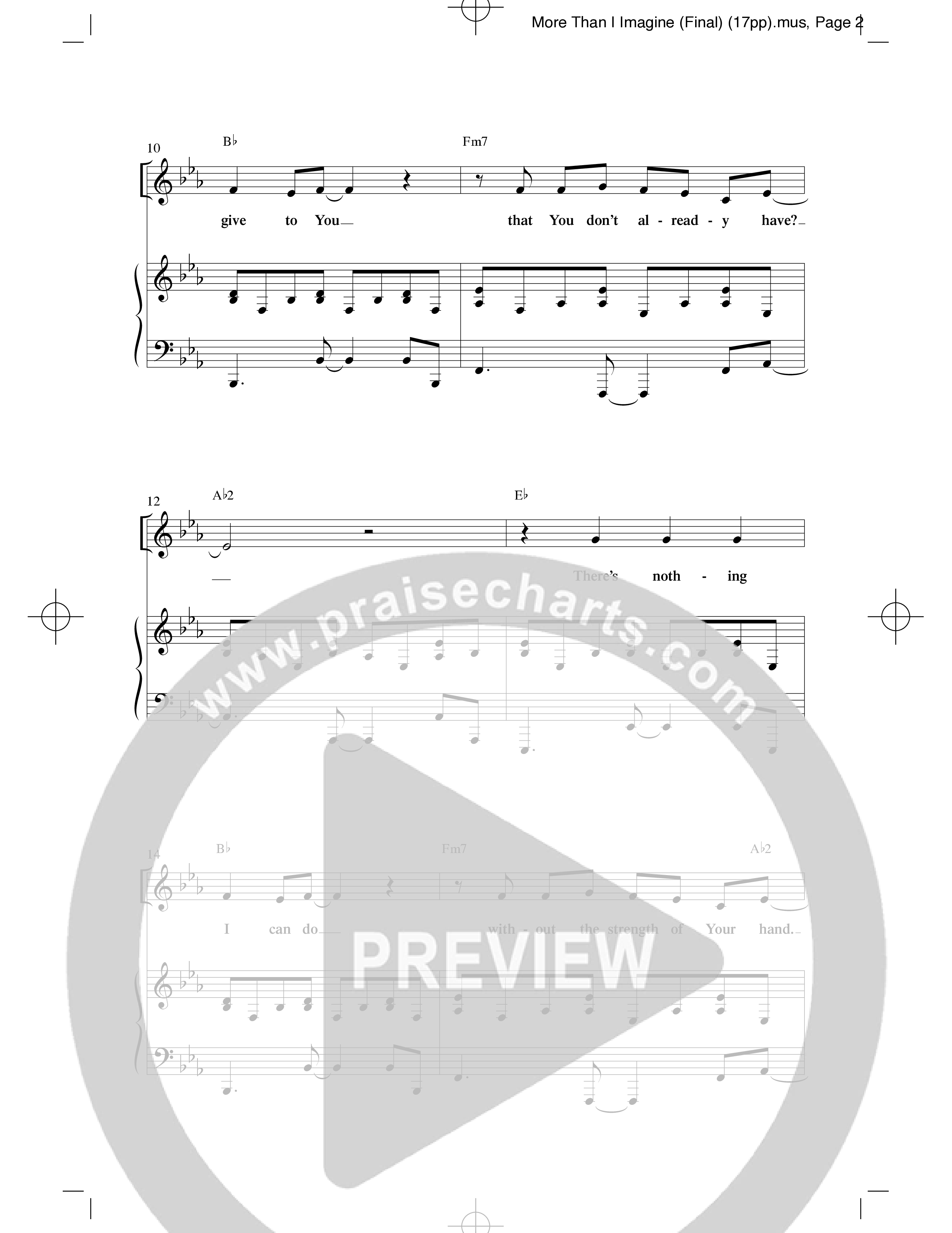 More Than I Imagine (Choral Anthem SATB) Anthem (SATB/Piano) (Word Music Choral / Arr. David Clydesdale)