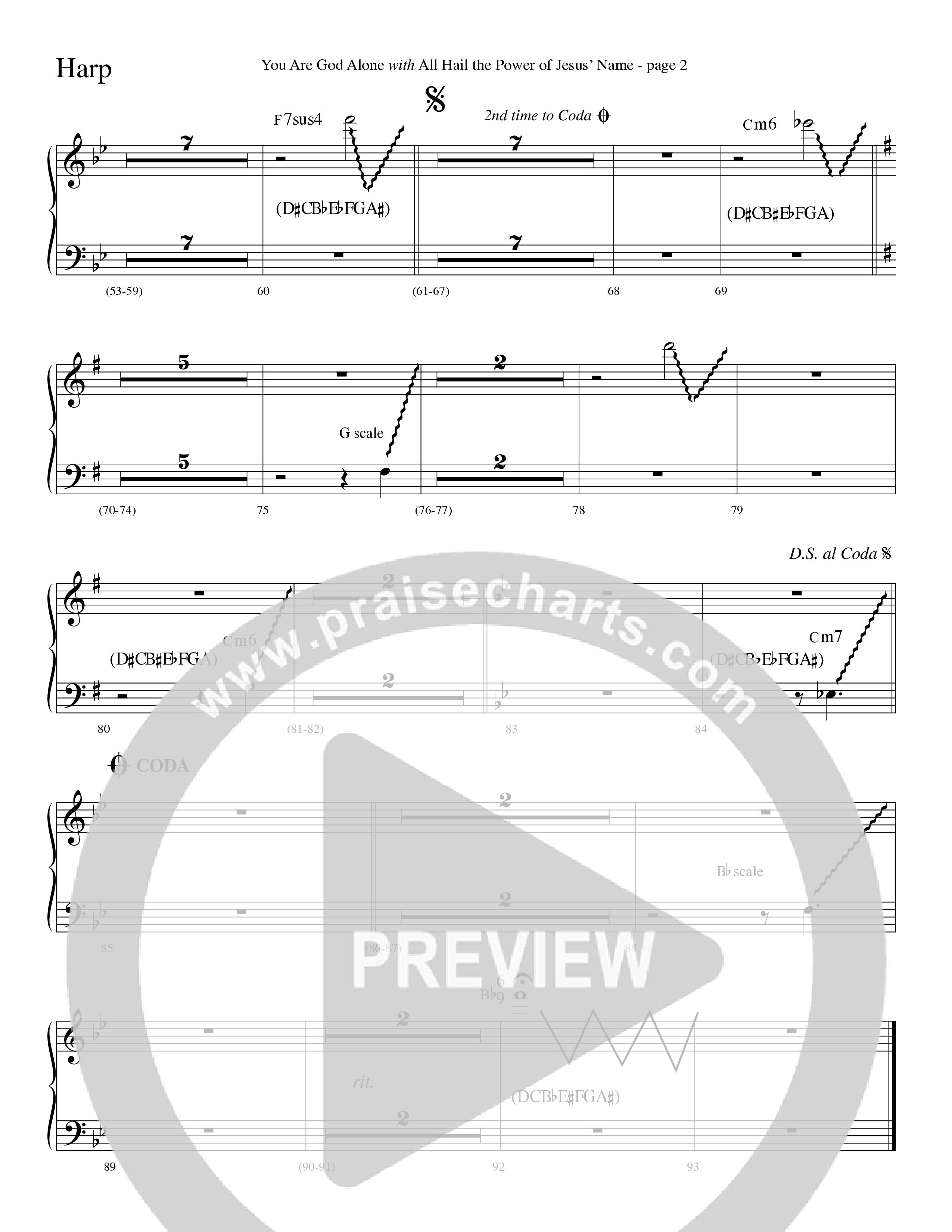 You Are God Alone (with All Hail The Power Of Jesus' Name) (Choral Anthem SATB) Harp (Word Music Choral / Arr. Lari Goss)