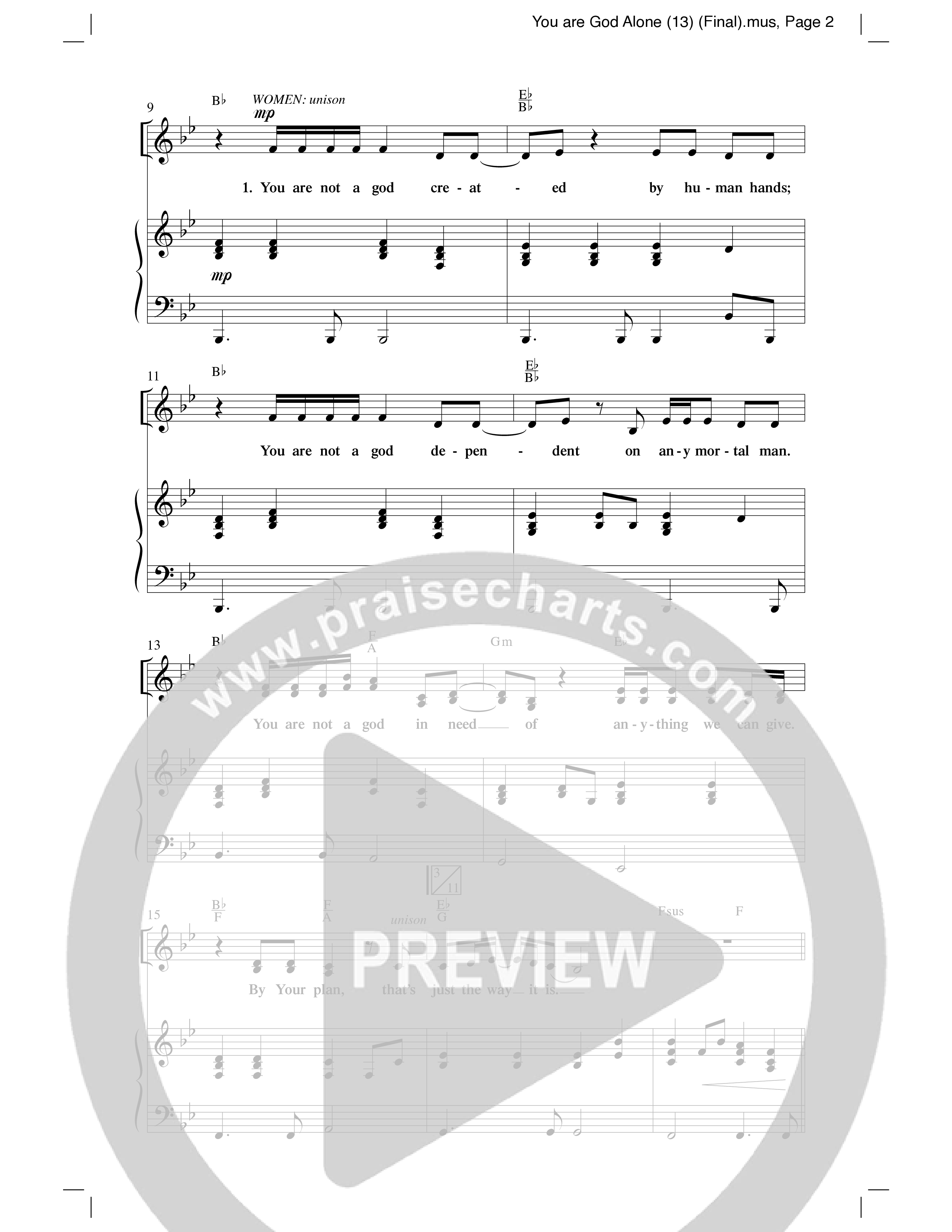 You Are God Alone (with All Hail The Power Of Jesus' Name) (Choral Anthem SATB) Anthem (SATB/Piano) (Word Music Choral / Arr. Lari Goss)