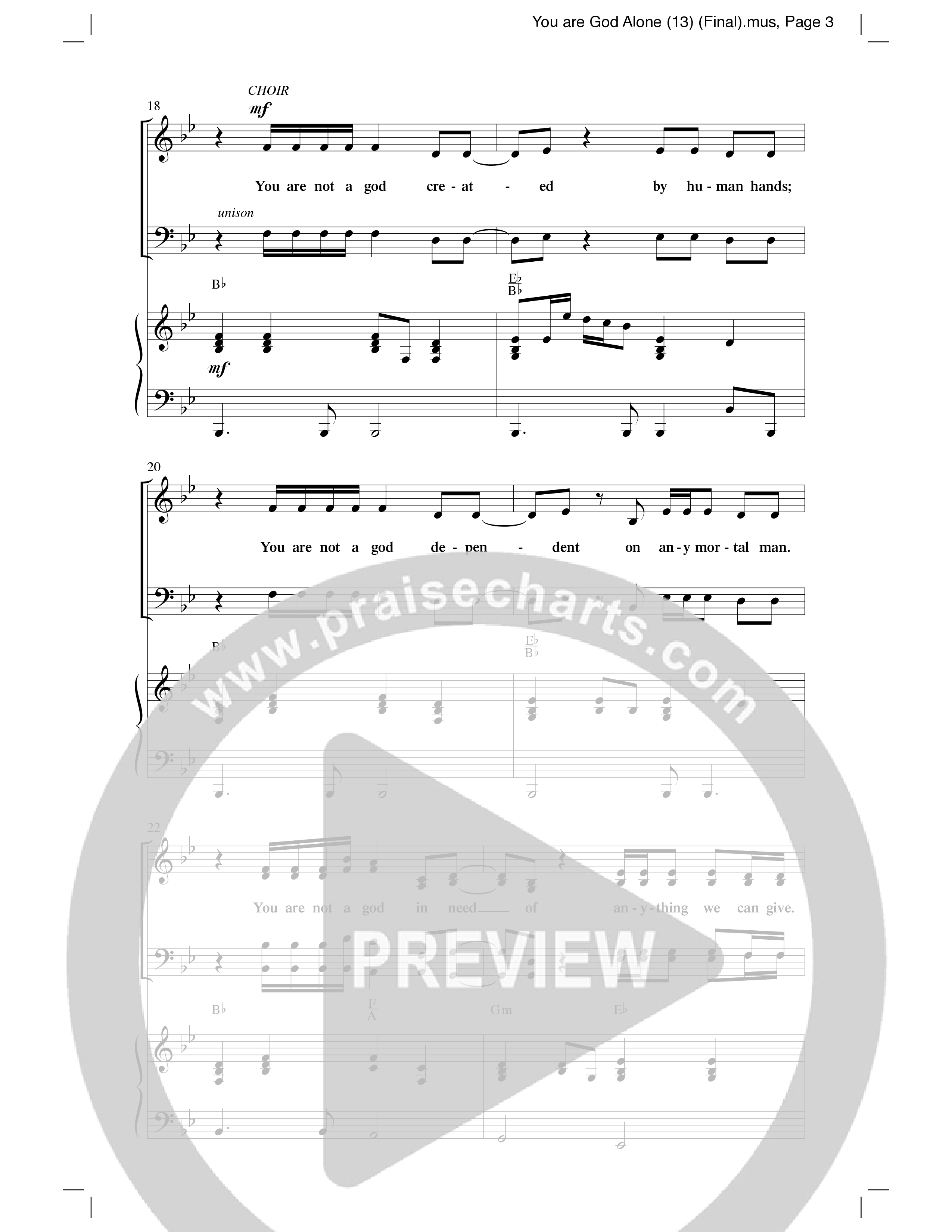 You Are God Alone (with All Hail The Power Of Jesus' Name) (Choral Anthem SATB) Anthem (SATB/Piano) (Word Music Choral / Arr. Lari Goss)