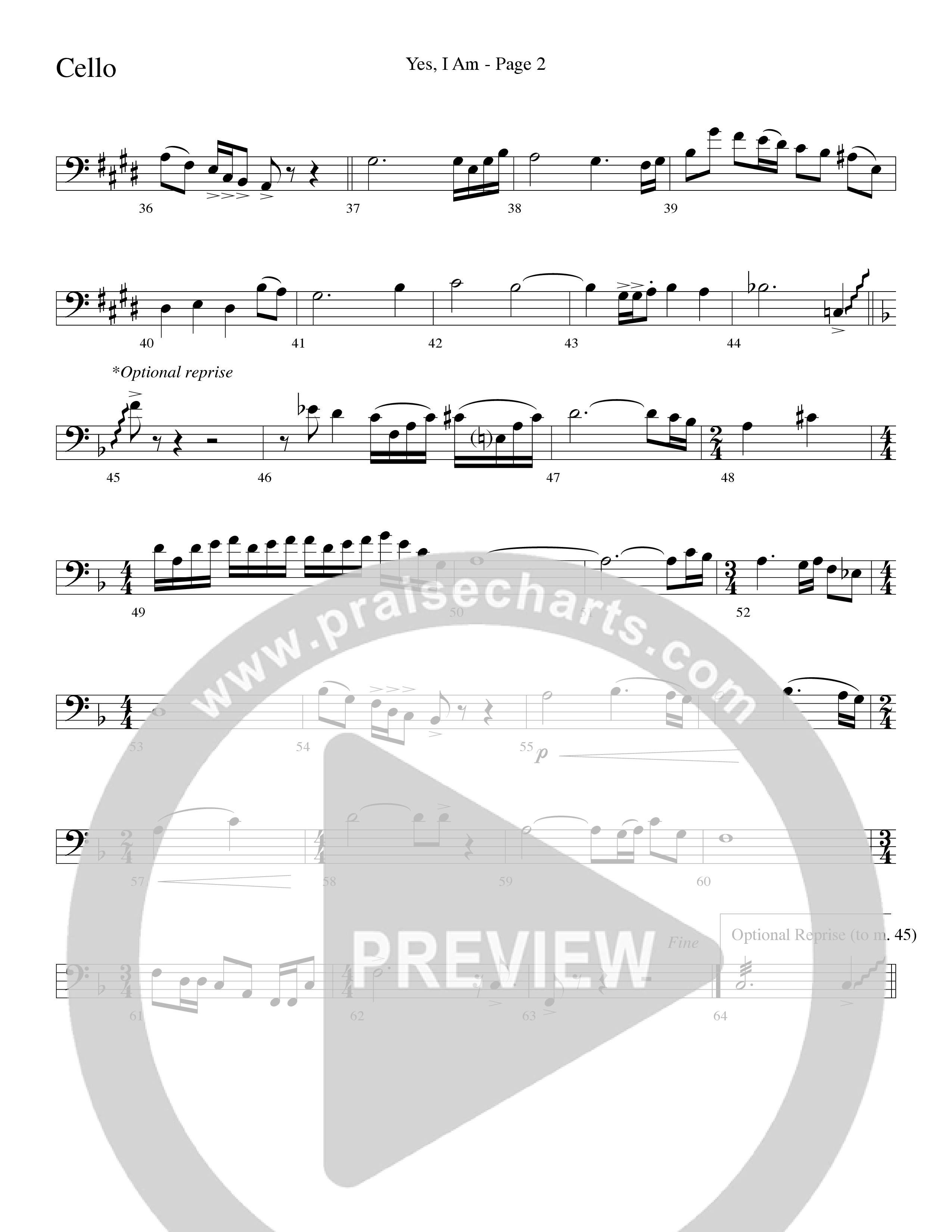 Yes I Am (with Some Sweet Day and Some Day) (Choral Anthem SATB) Cello (Word Music Choral / Arr. Mike Speck / Arr. Lari Goss / Arr. Danny Zaloudik / Orch. Lari Goss)