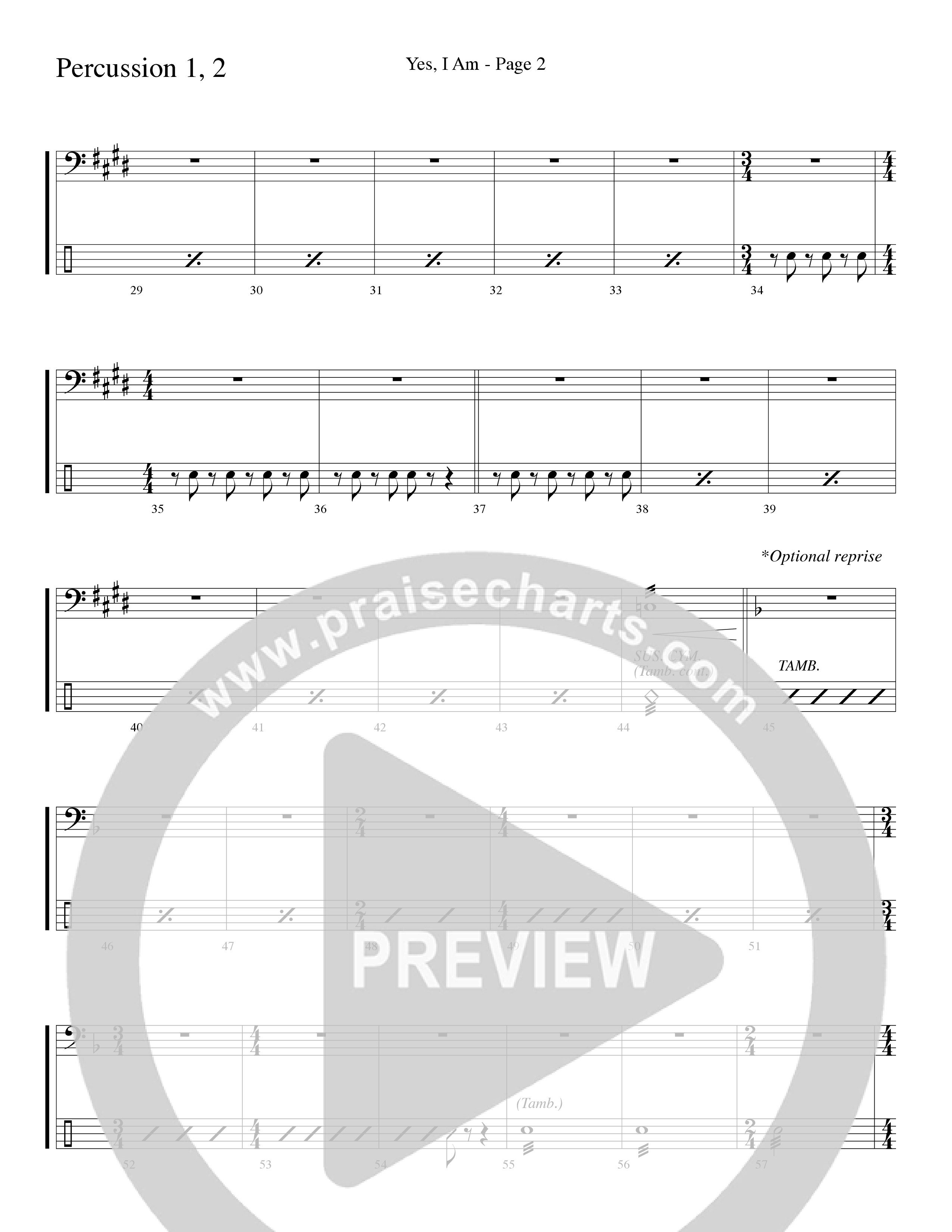 Yes I Am (with Some Sweet Day and Some Day) (Choral Anthem SATB) Percussion 1/2 (Word Music Choral / Arr. Mike Speck / Arr. Lari Goss / Arr. Danny Zaloudik / Orch. Lari Goss)