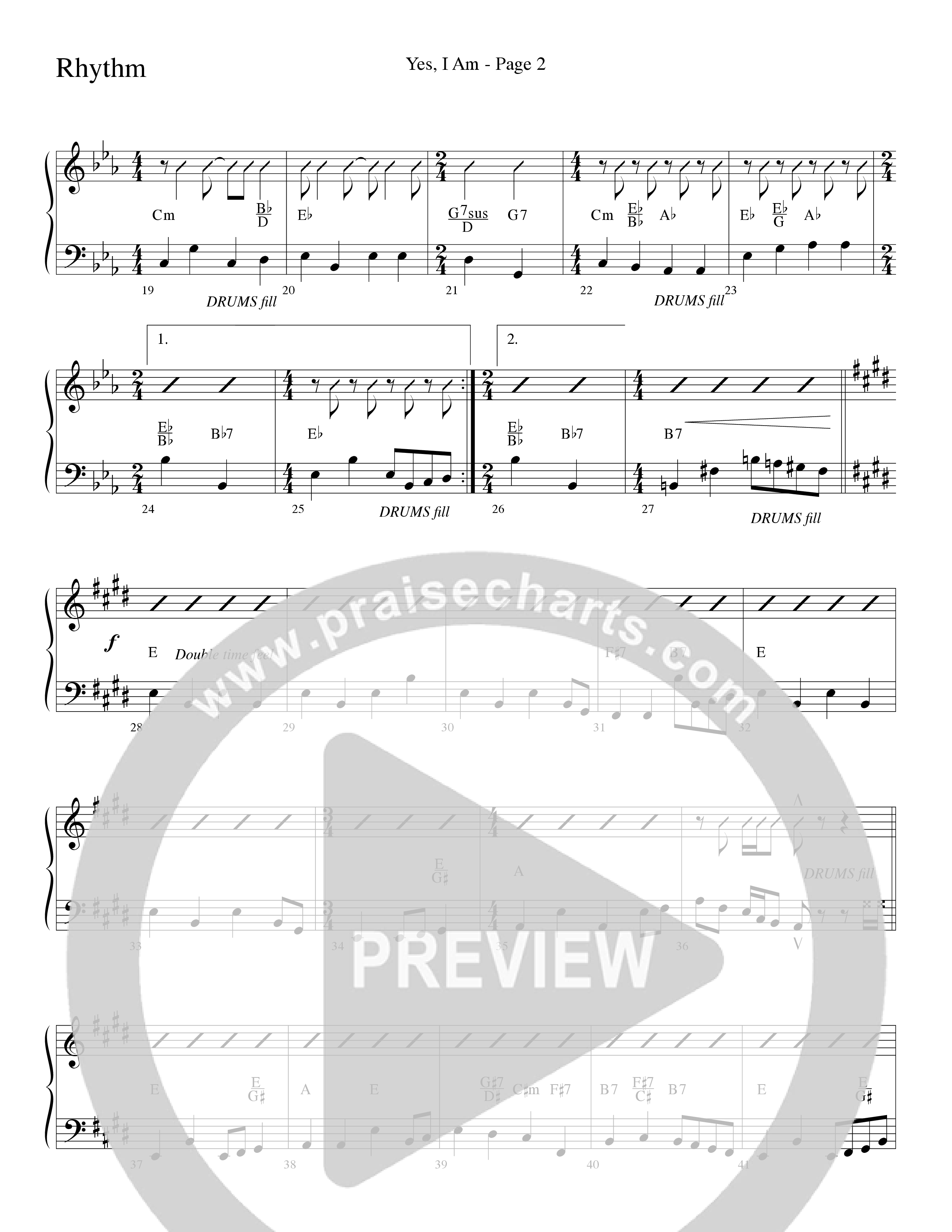 Yes I Am (with Some Sweet Day and Some Day) (Choral Anthem SATB) Rhythm Chart (Word Music Choral / Arr. Mike Speck / Arr. Lari Goss / Arr. Danny Zaloudik / Orch. Lari Goss)