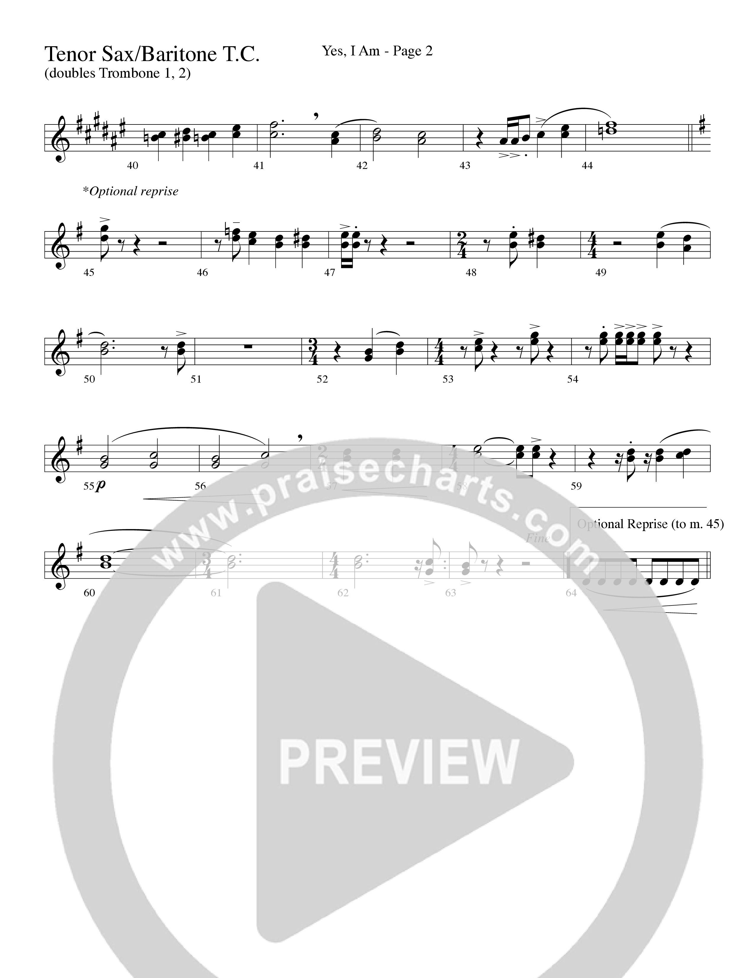 Yes I Am (with Some Sweet Day and Some Day) (Choral Anthem SATB) Tenor Sax/Baritone T.C. (Word Music Choral / Arr. Mike Speck / Arr. Lari Goss / Arr. Danny Zaloudik / Orch. Lari Goss)