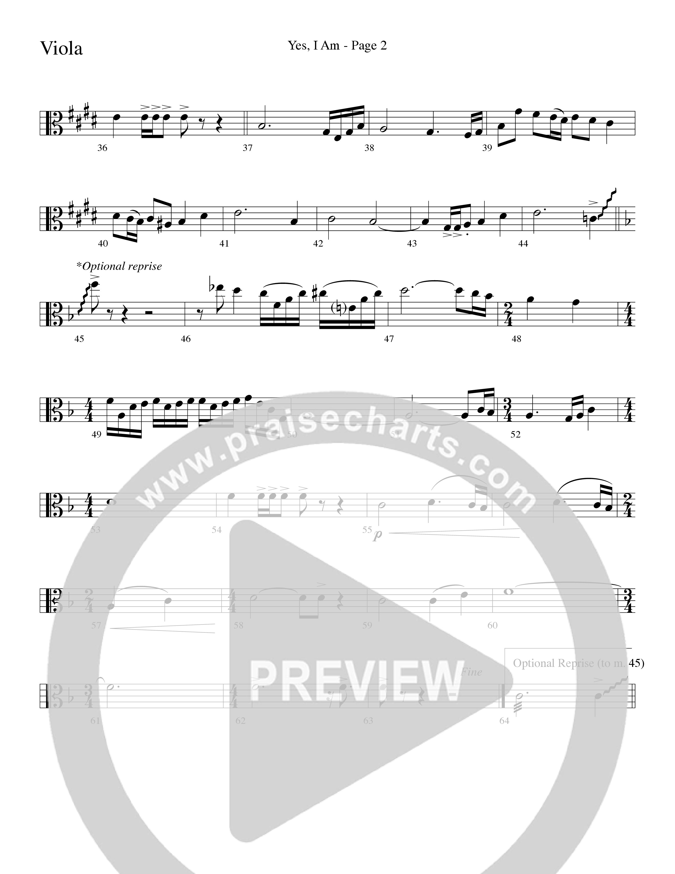 Yes I Am (with Some Sweet Day and Some Day) (Choral Anthem SATB) Viola (Word Music Choral / Arr. Mike Speck / Arr. Lari Goss / Arr. Danny Zaloudik / Orch. Lari Goss)