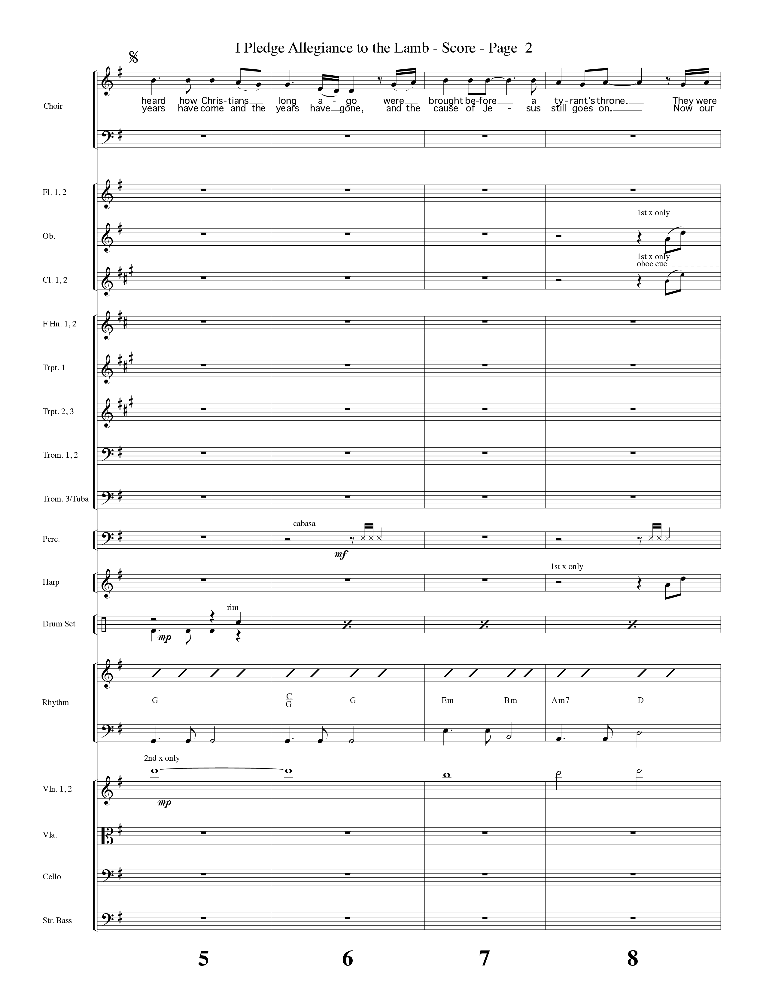 I Pledge Allegiance To The Lamb (Choral Anthem SATB) Orchestration (Word Music Choral / Arr. Camp Kirkland)