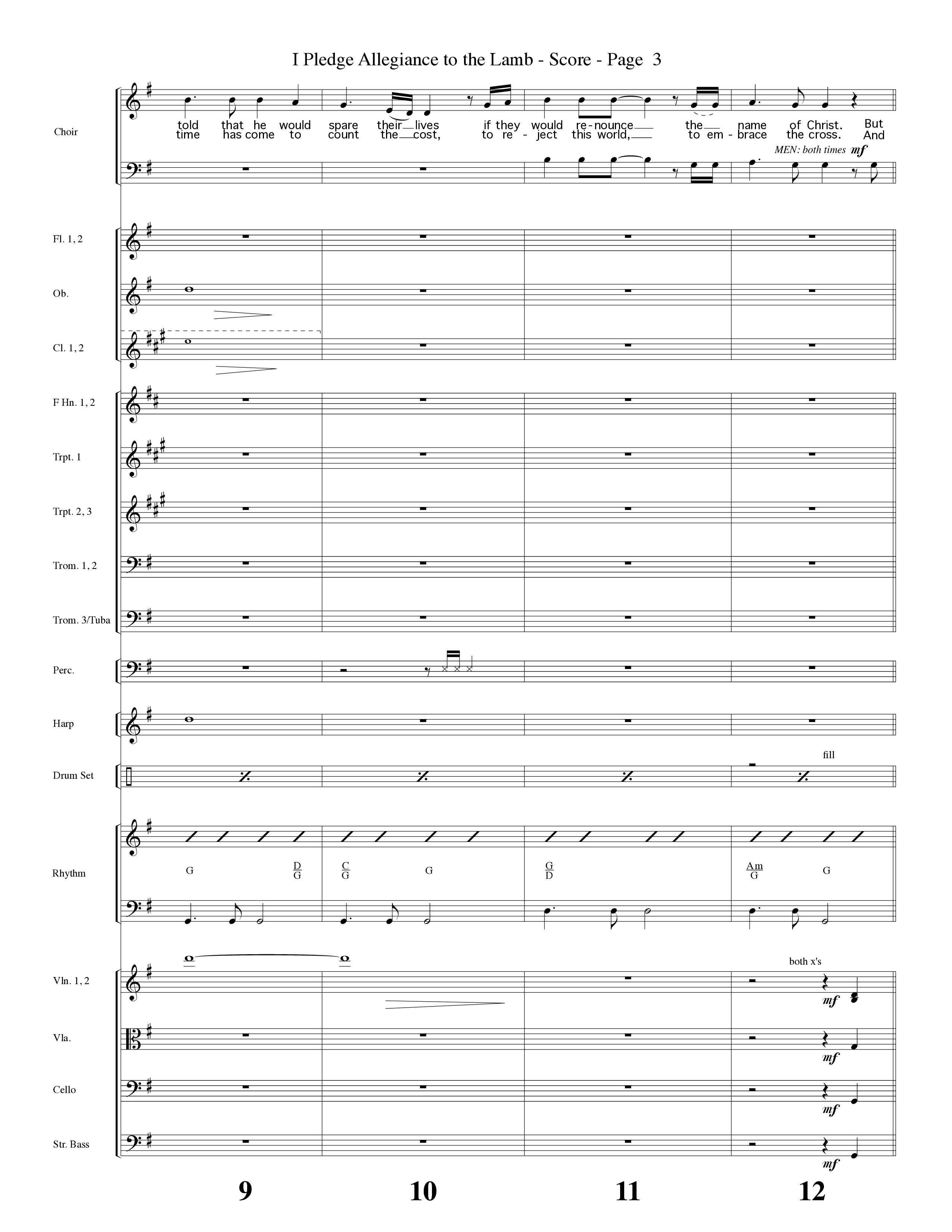 I Pledge Allegiance To The Lamb (Choral Anthem SATB) Orchestration (Word Music Choral / Arr. Camp Kirkland)
