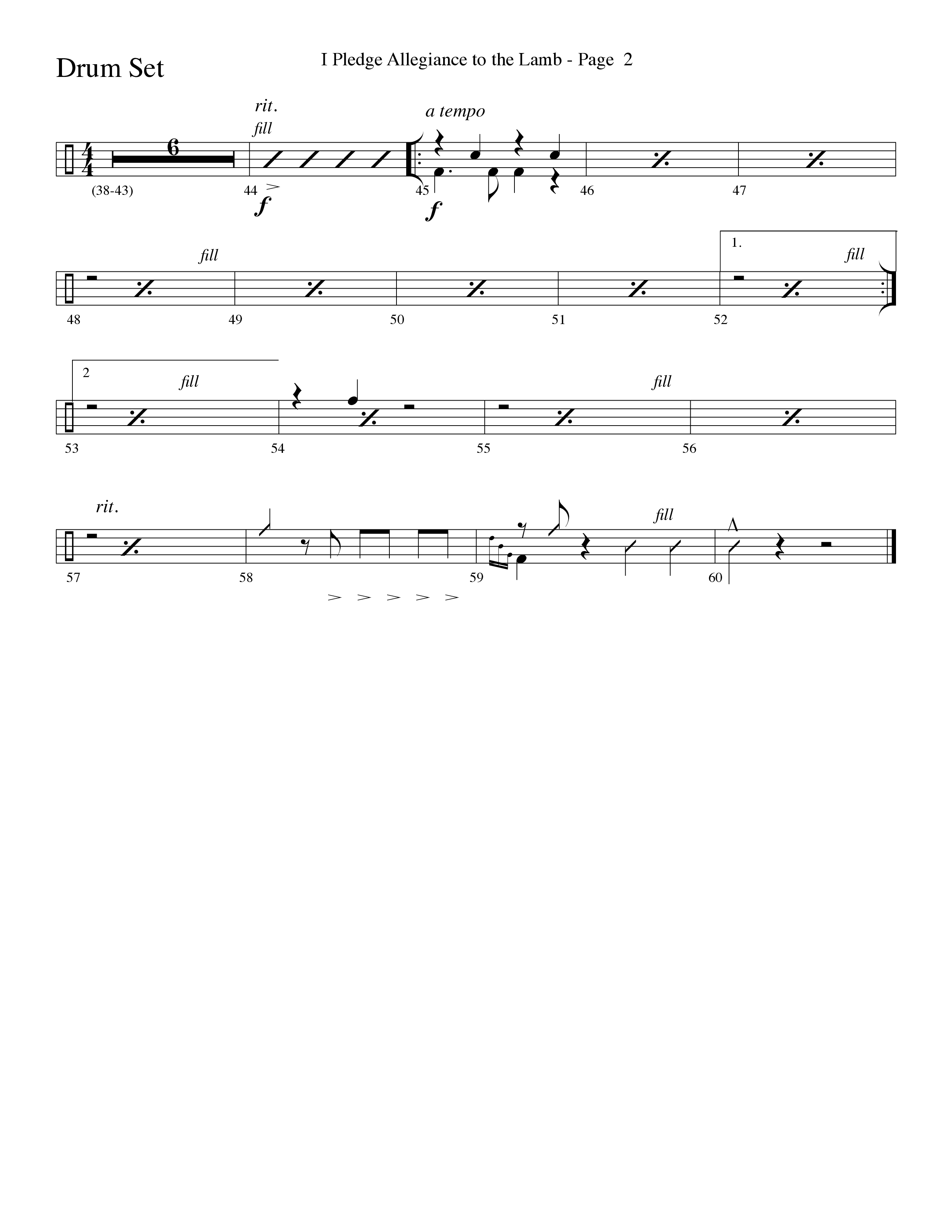 I Pledge Allegiance To The Lamb (Choral Anthem SATB) Drum Set (Word Music Choral / Arr. Camp Kirkland)