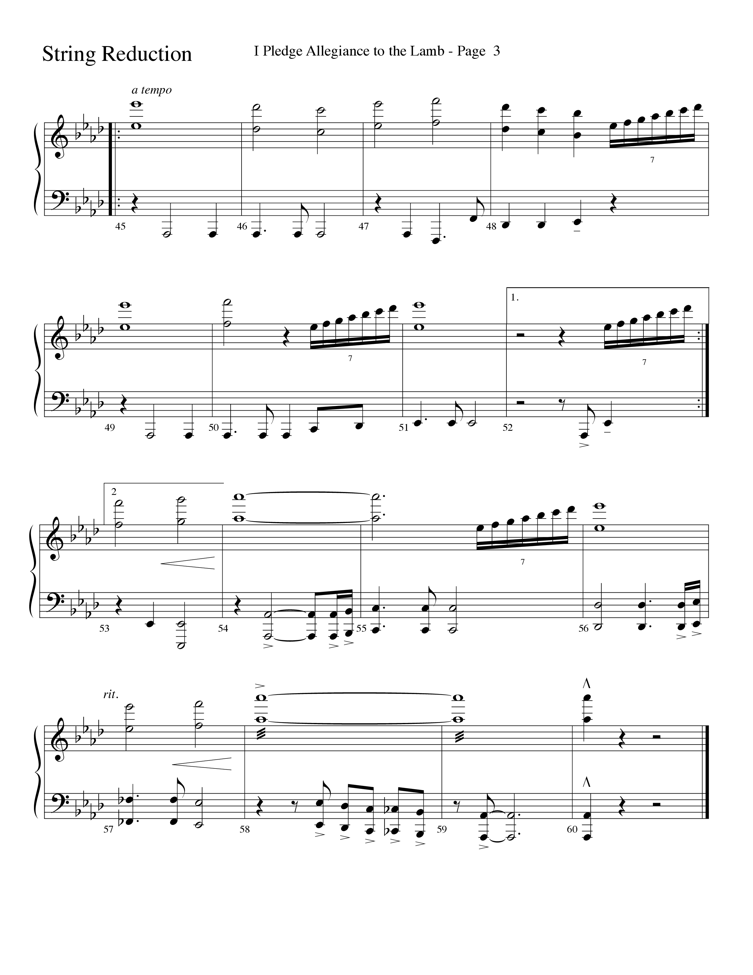 I Pledge Allegiance To The Lamb (Choral Anthem SATB) String Reduction (Word Music Choral / Arr. Camp Kirkland)