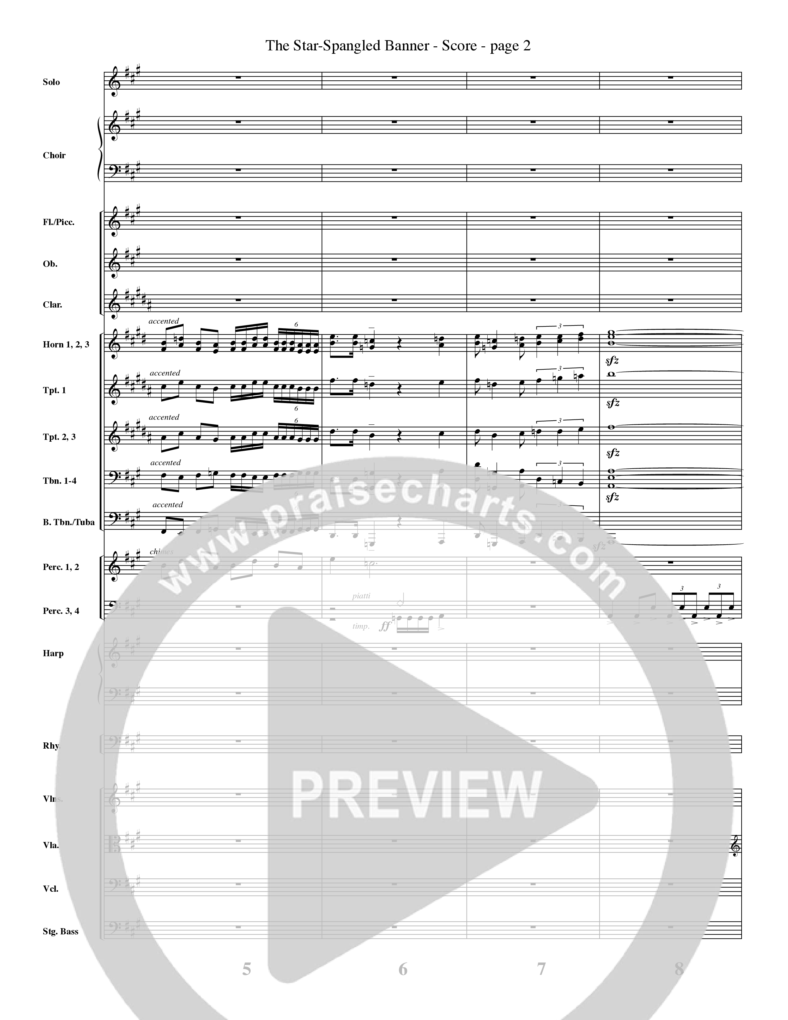 The Star-Spangled Banner (Choral Anthem SATB) Conductor's Score (Word Music Choral / Arr. David Clydesdale)