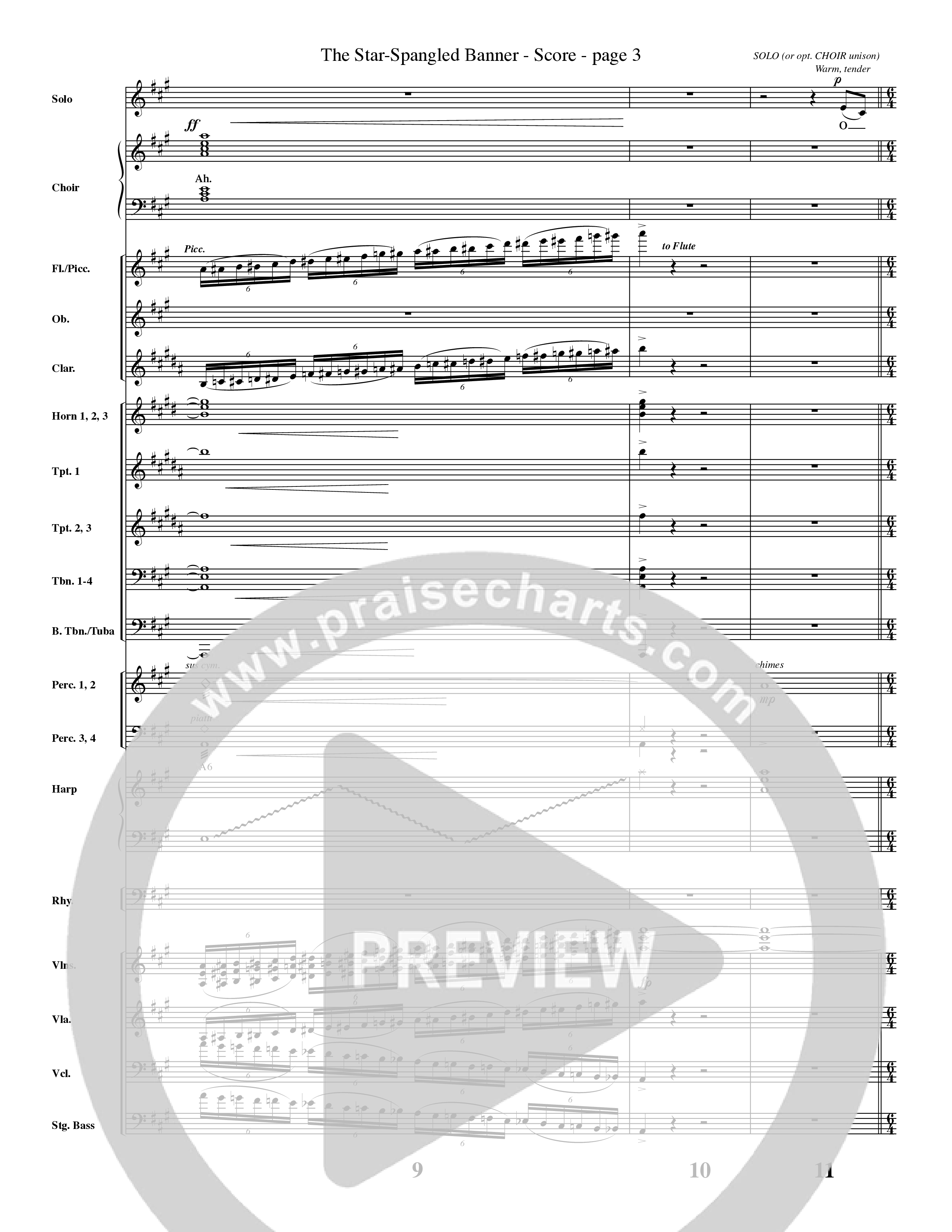 The Star-Spangled Banner (Choral Anthem SATB) Conductor's Score (Word Music Choral / Arr. David Clydesdale)