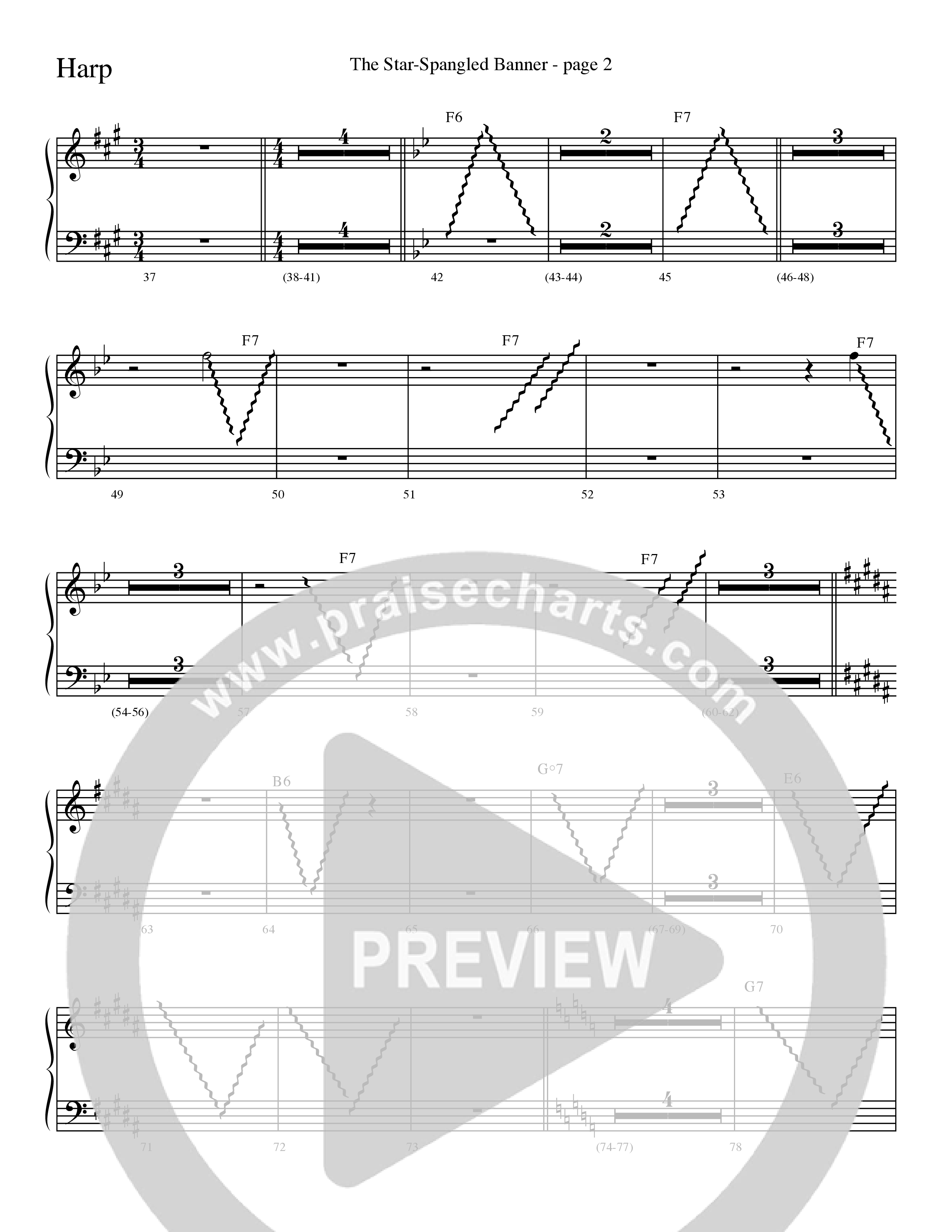 The Star-Spangled Banner (Choral Anthem SATB) Harp (Word Music Choral / Arr. David Clydesdale)