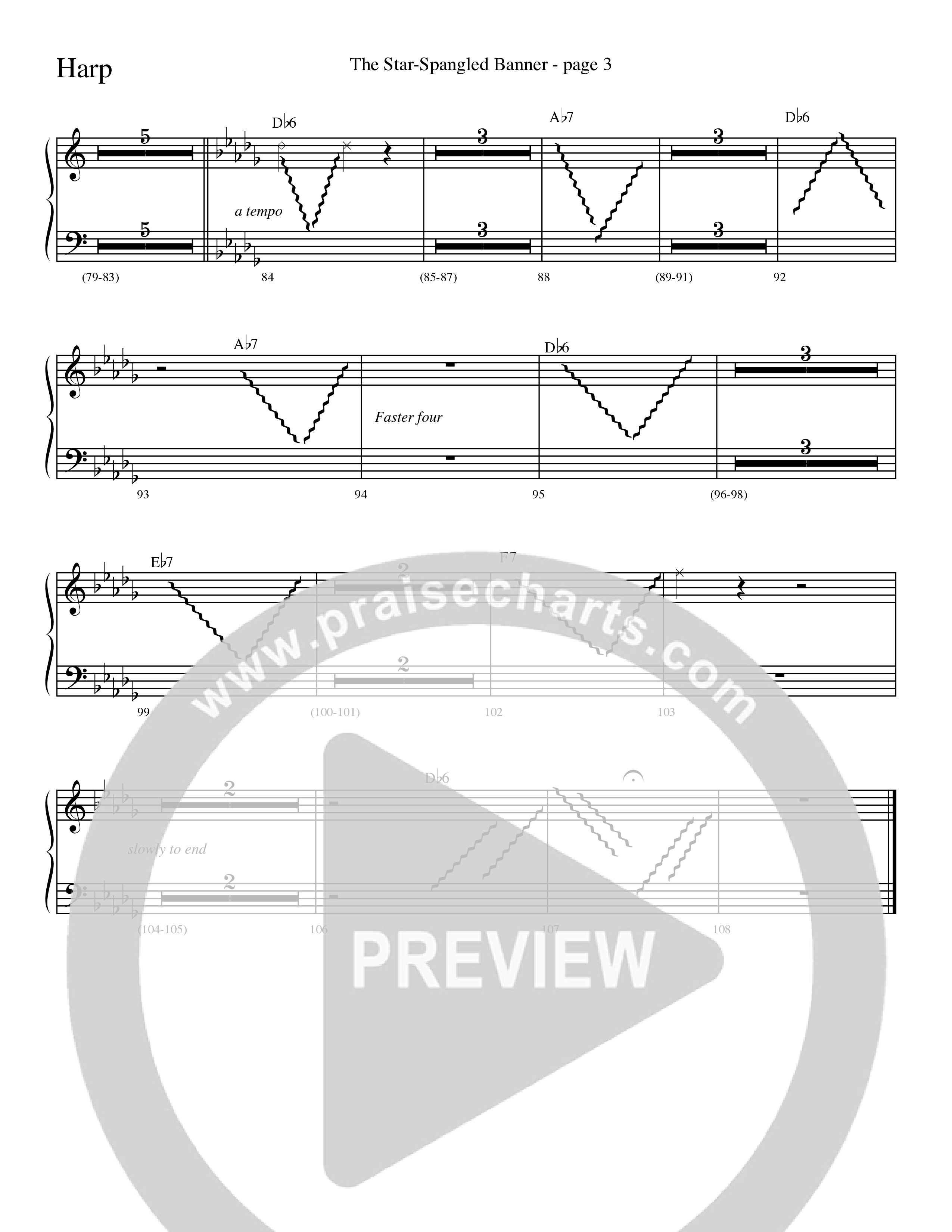 The Star-Spangled Banner (Choral Anthem SATB) Harp (Word Music Choral / Arr. David Clydesdale)