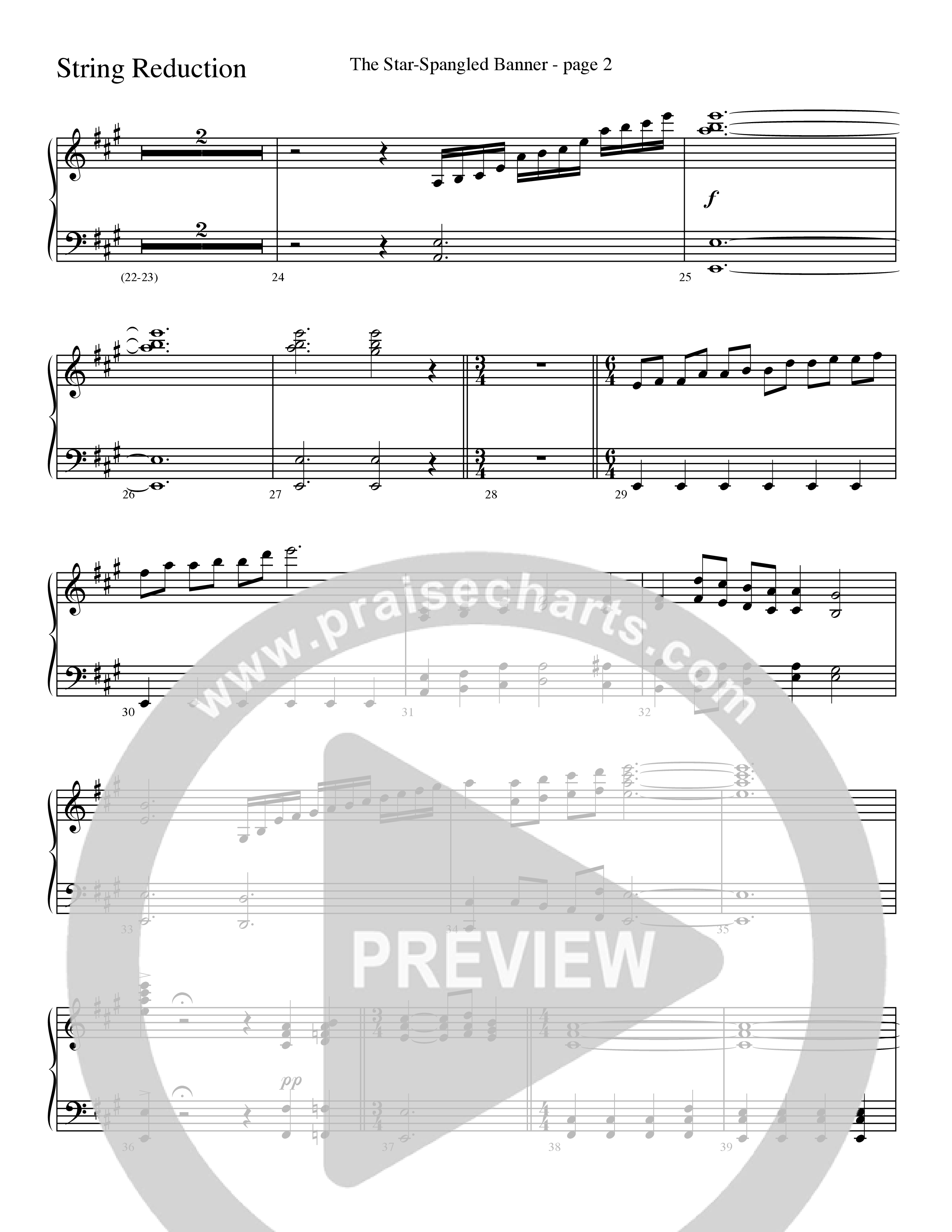 The Star-Spangled Banner (Choral Anthem SATB) String Reduction (Word Music Choral / Arr. David Clydesdale)