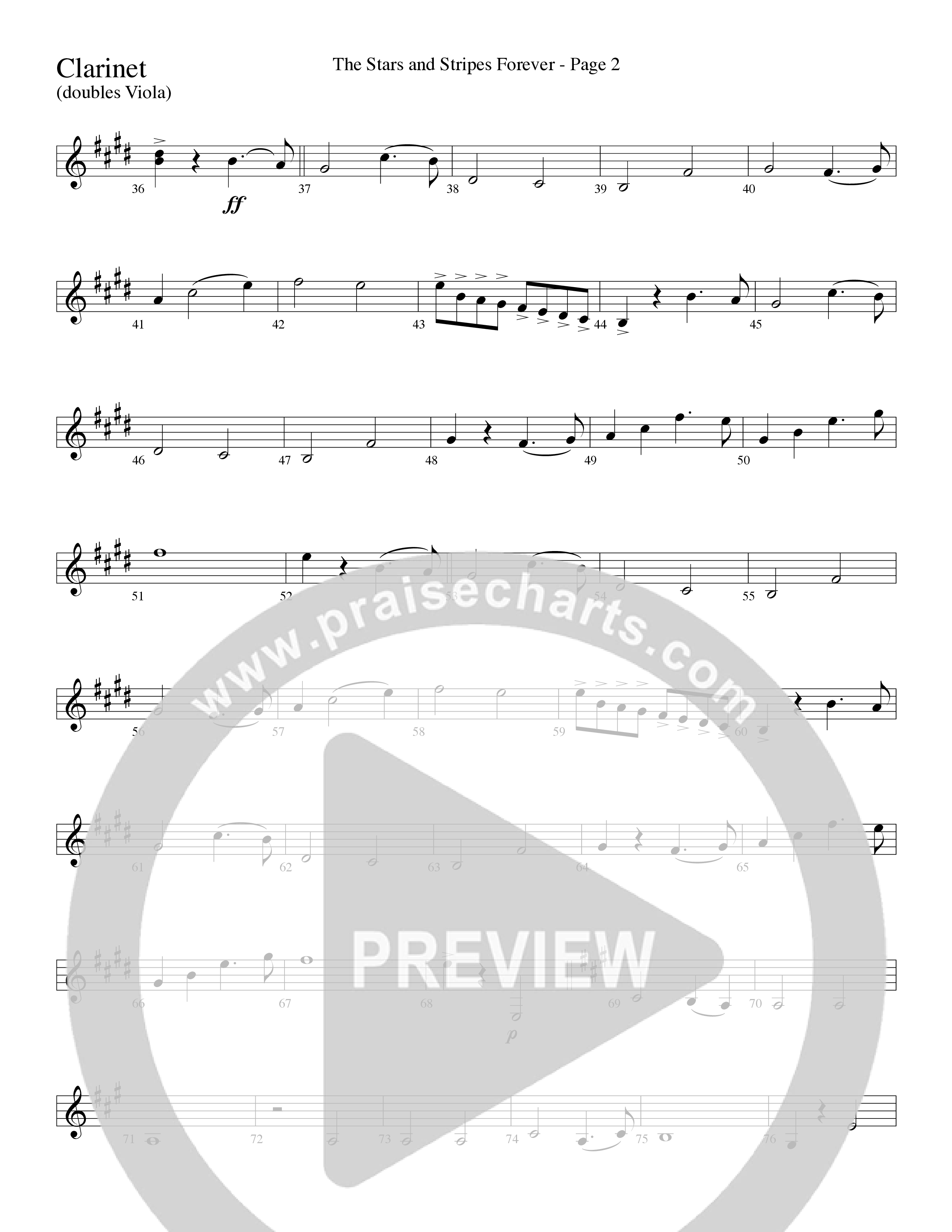 The Stars And Stripes Forever (Choral Anthem SATB) Clarinet (Word Music Choral / Arr. David T. Clydesdale)