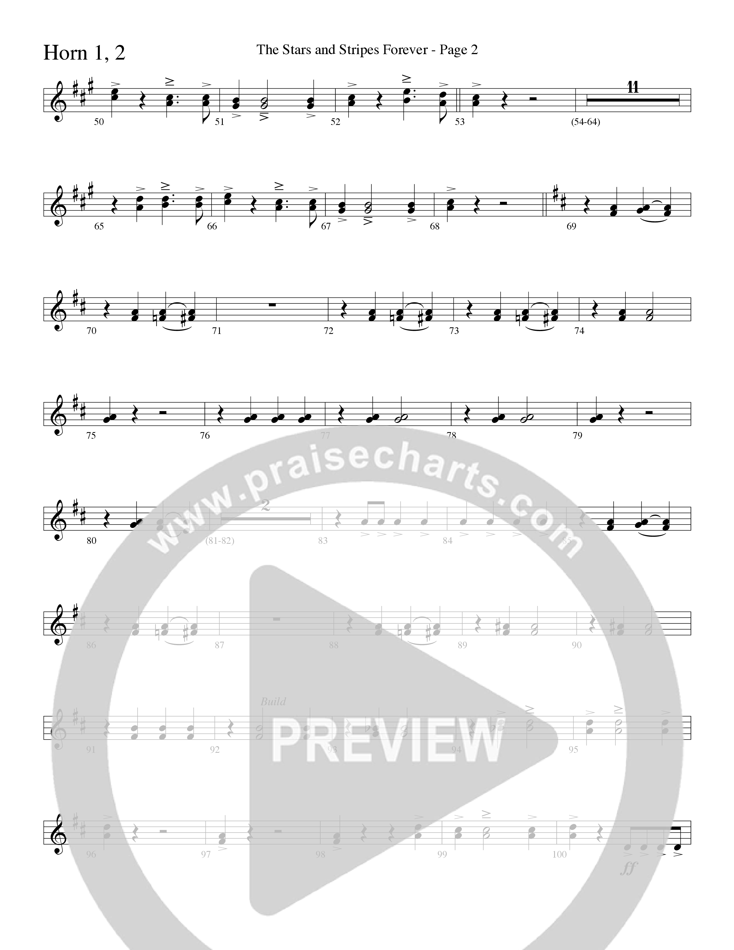 The Stars And Stripes Forever (Choral Anthem SATB) French Horn 1/2 (Word Music Choral / Arr. David T. Clydesdale)