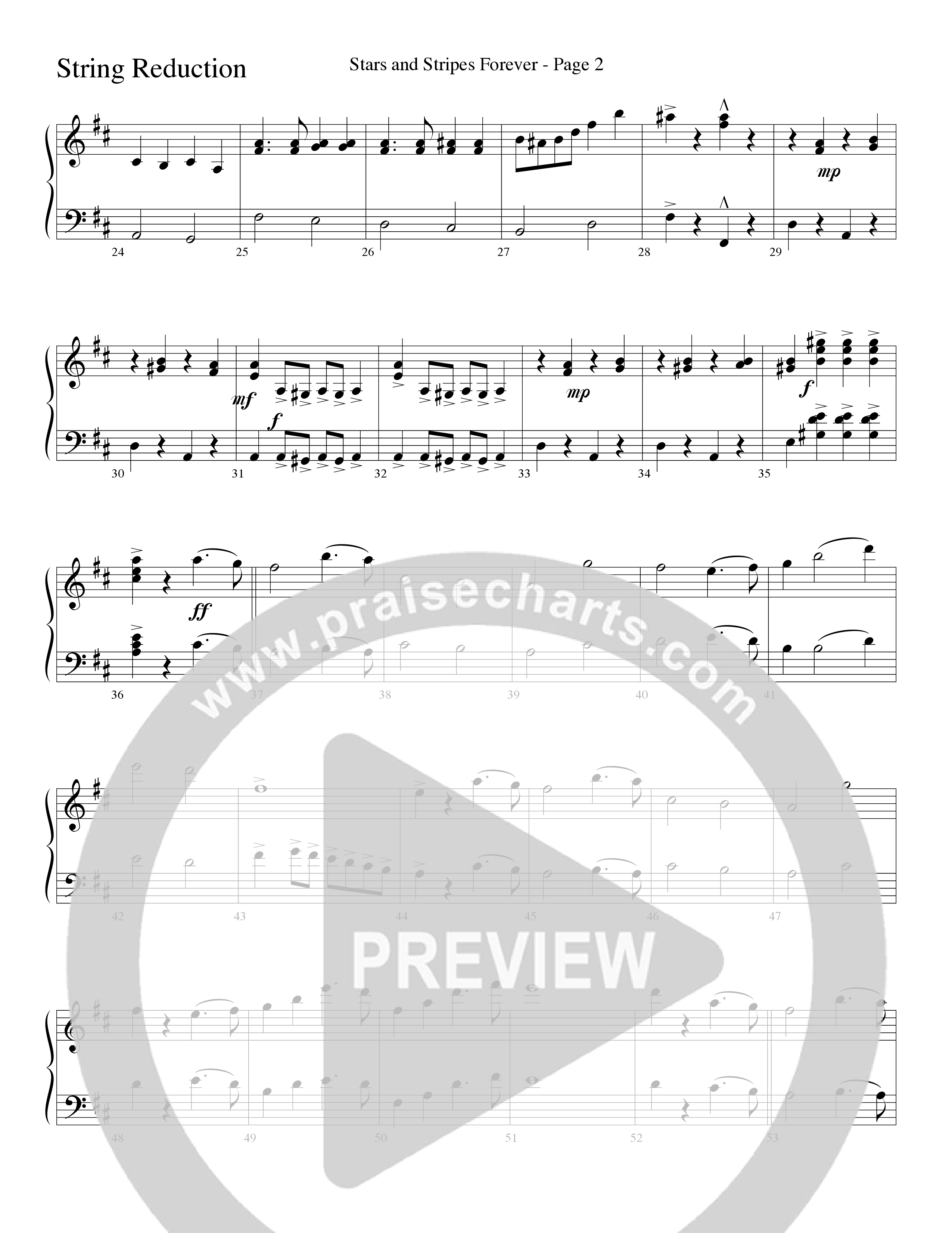 The Stars And Stripes Forever (Choral Anthem SATB) String Reduction (Word Music Choral / Arr. David T. Clydesdale)