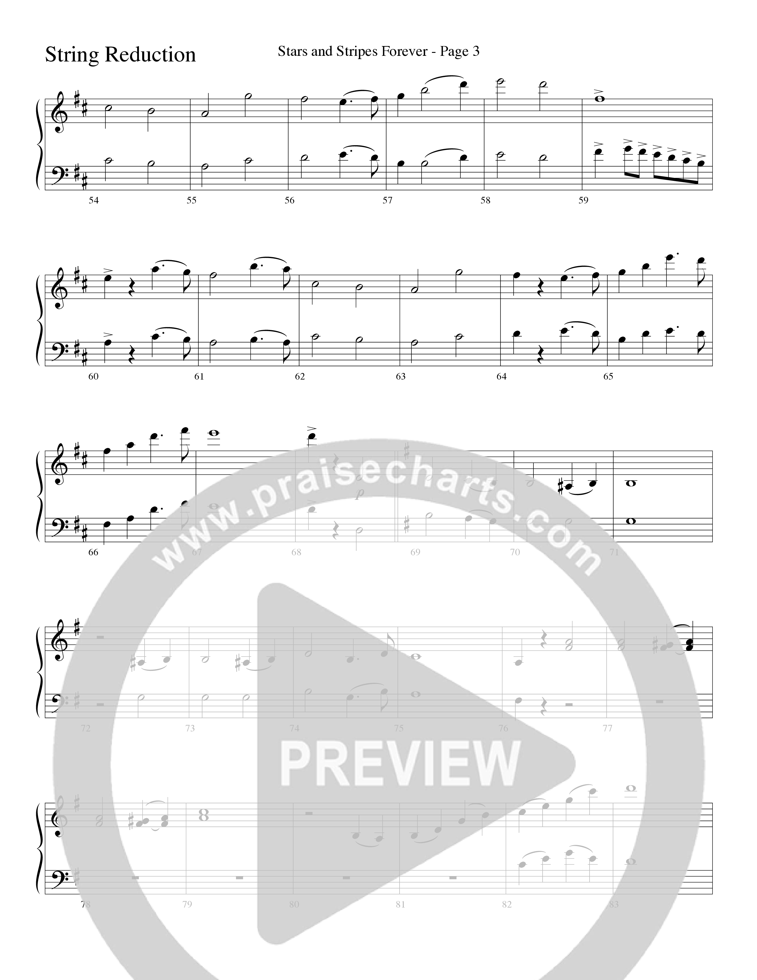 The Stars And Stripes Forever (Choral Anthem SATB) String Reduction (Word Music Choral / Arr. David T. Clydesdale)