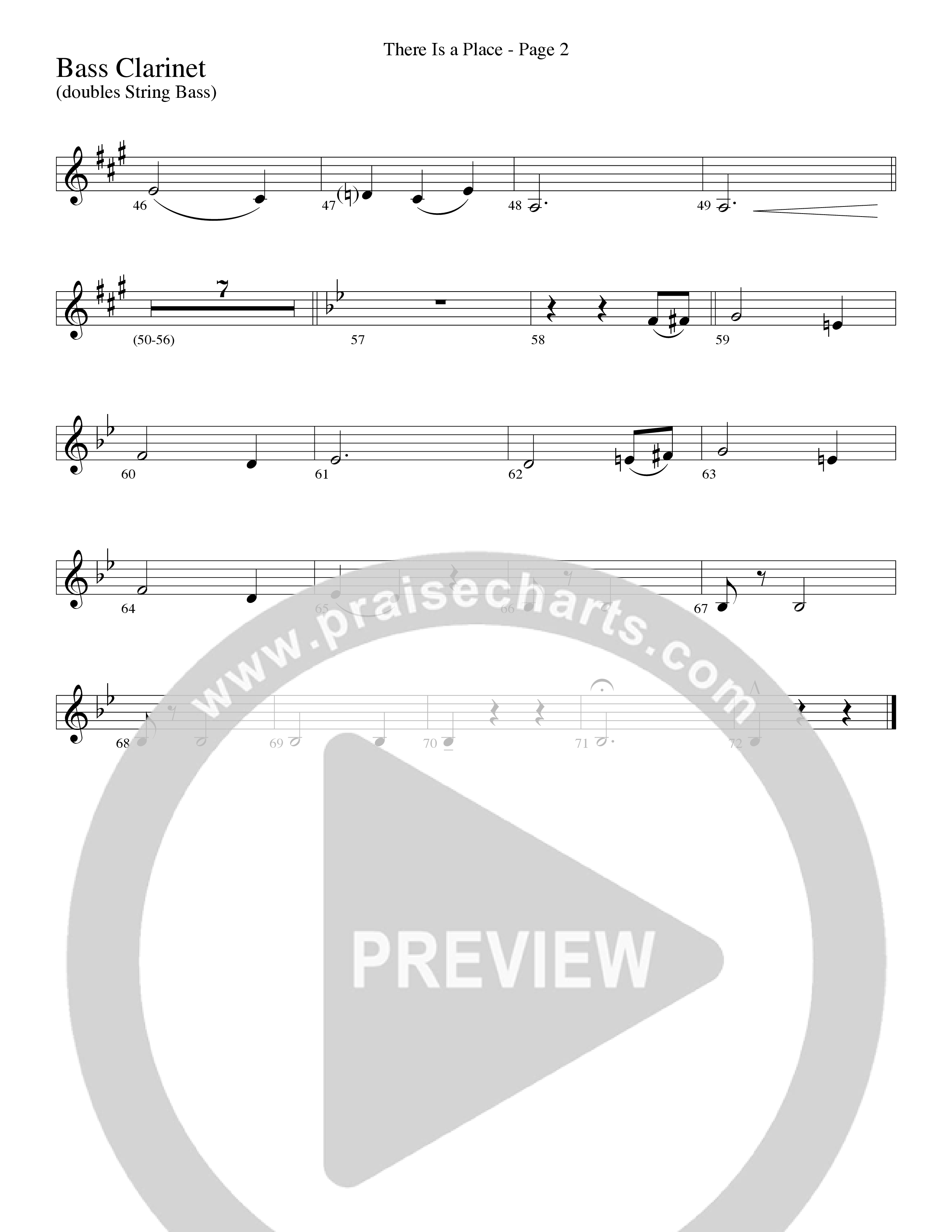 There Is a Place (Choral Anthem SATB) Bass Clarinet (Word Music Choral / Arr. Dave Williamson)
