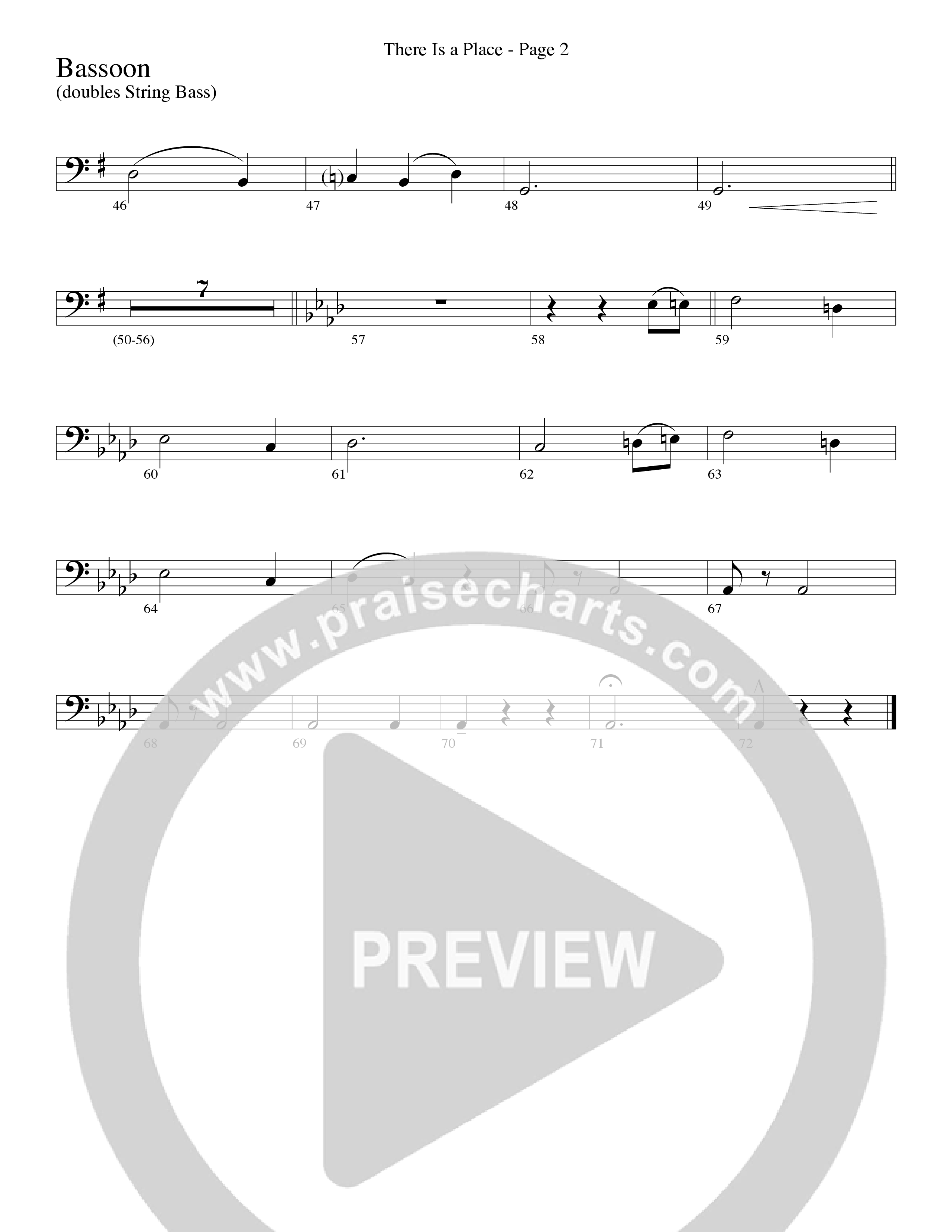 There Is a Place (Choral Anthem SATB) Bassoon (Word Music Choral / Arr. Dave Williamson)