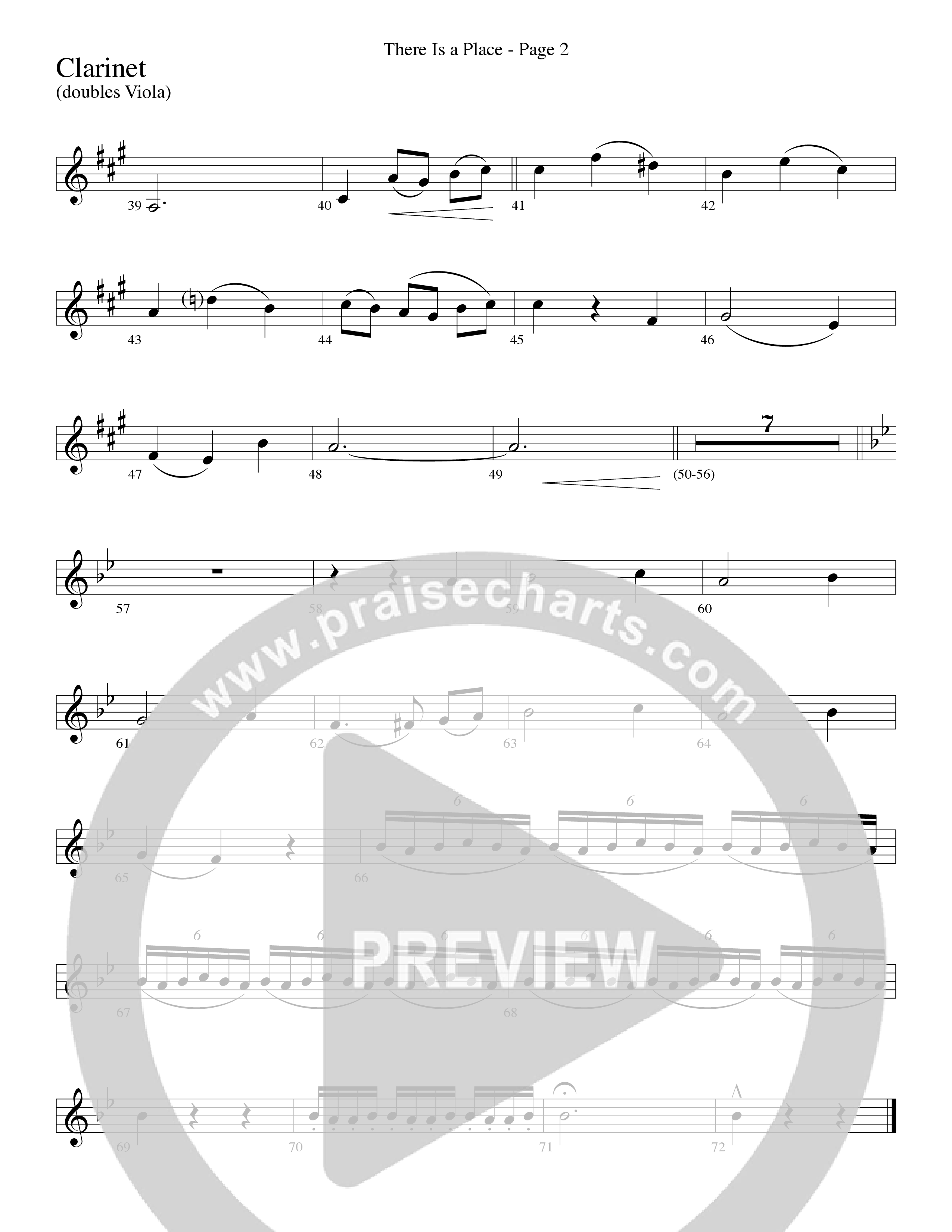 There Is a Place (Choral Anthem SATB) Clarinet (Word Music Choral / Arr. Dave Williamson)