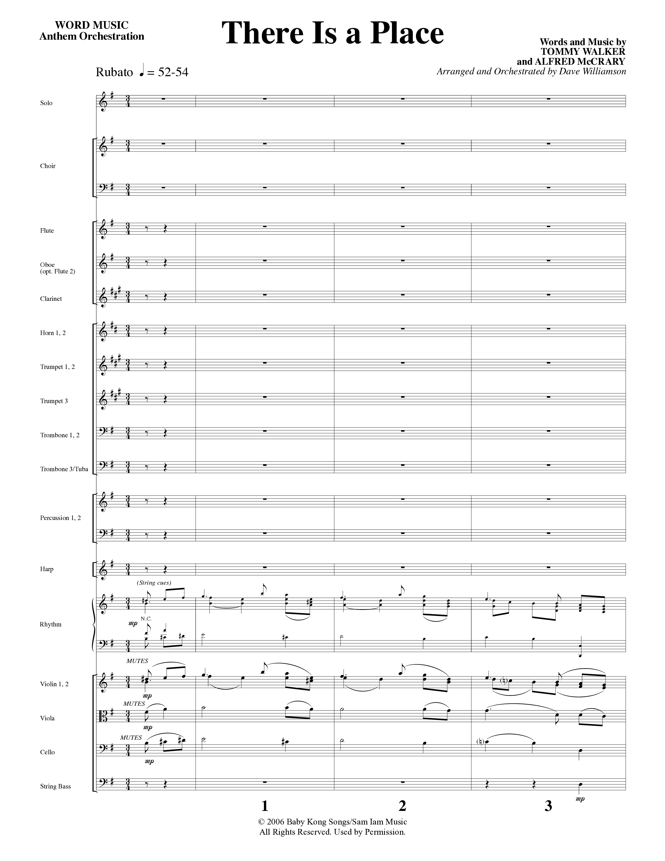 There Is a Place Choral Anthem SATB Orchestration (Word Music Choral / Arr. Dave Williamson)