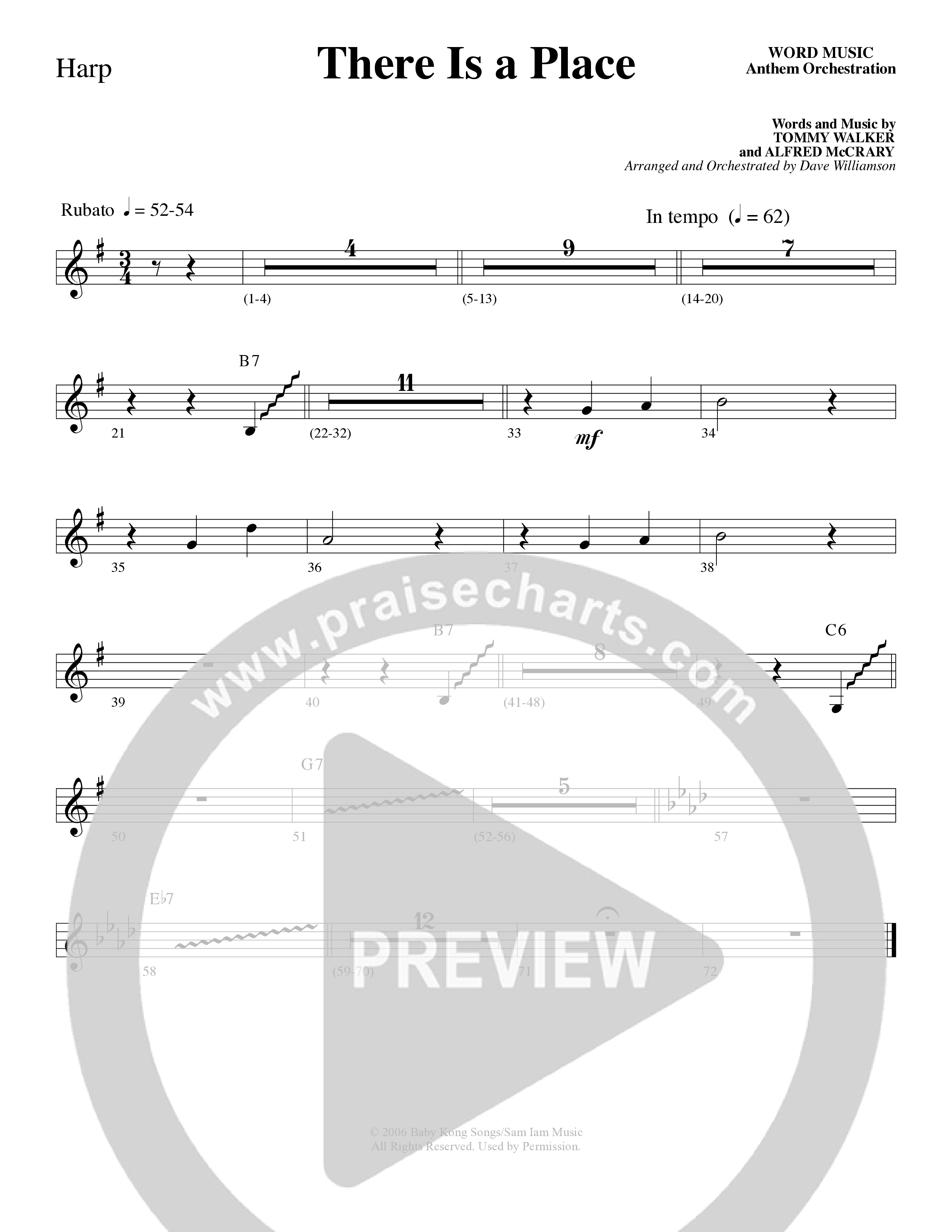 There Is a Place (Choral Anthem SATB) Harp (Word Music Choral / Arr. Dave Williamson)