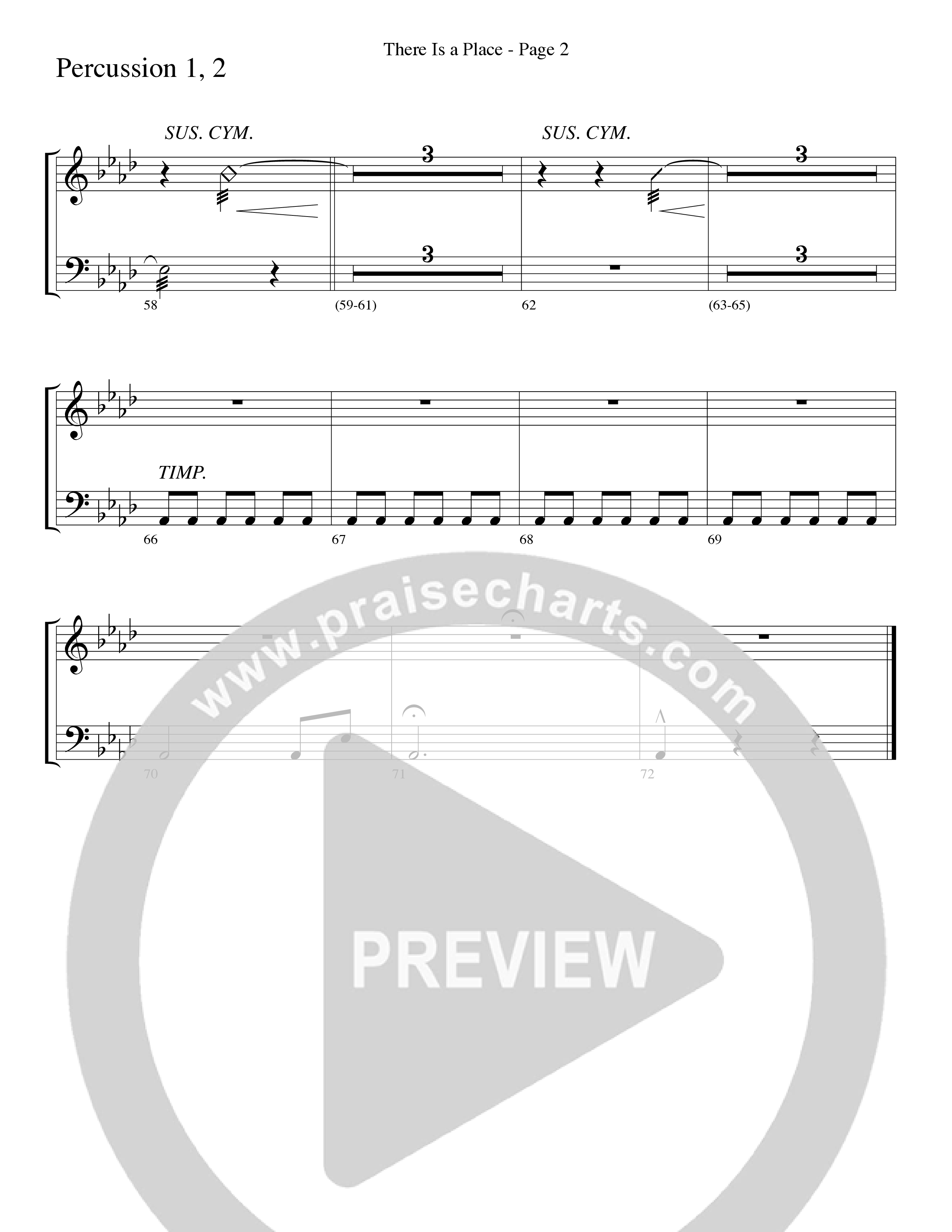 There Is a Place (Choral Anthem SATB) Percussion 1/2 (Word Music Choral / Arr. Dave Williamson)