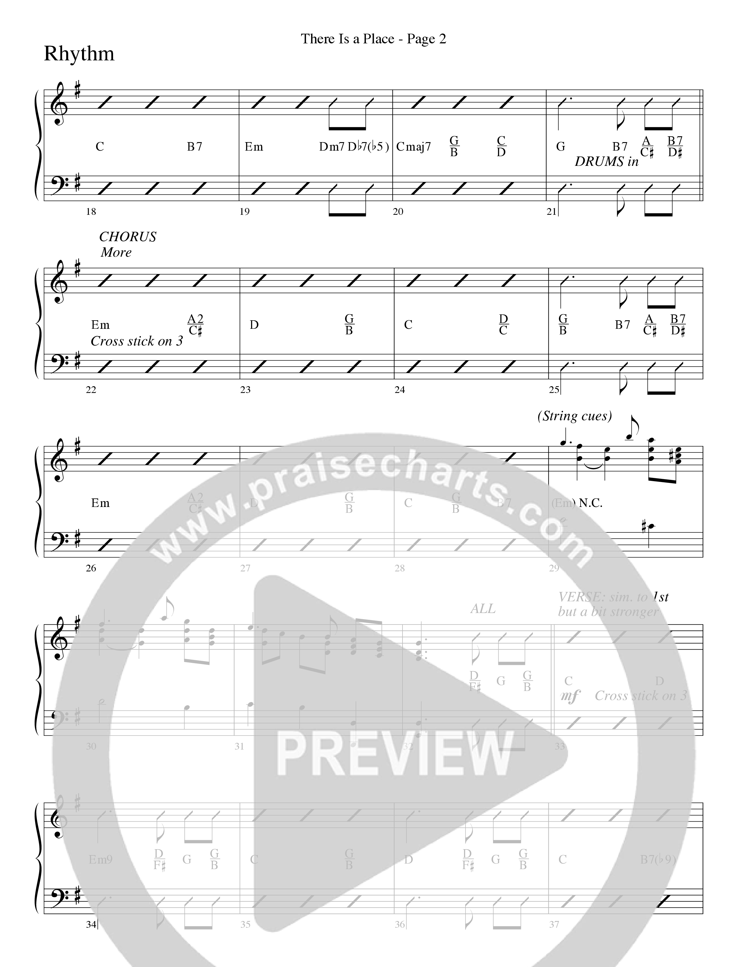 There Is a Place (Choral Anthem SATB) Rhythm Chart (Word Music Choral / Arr. Dave Williamson)