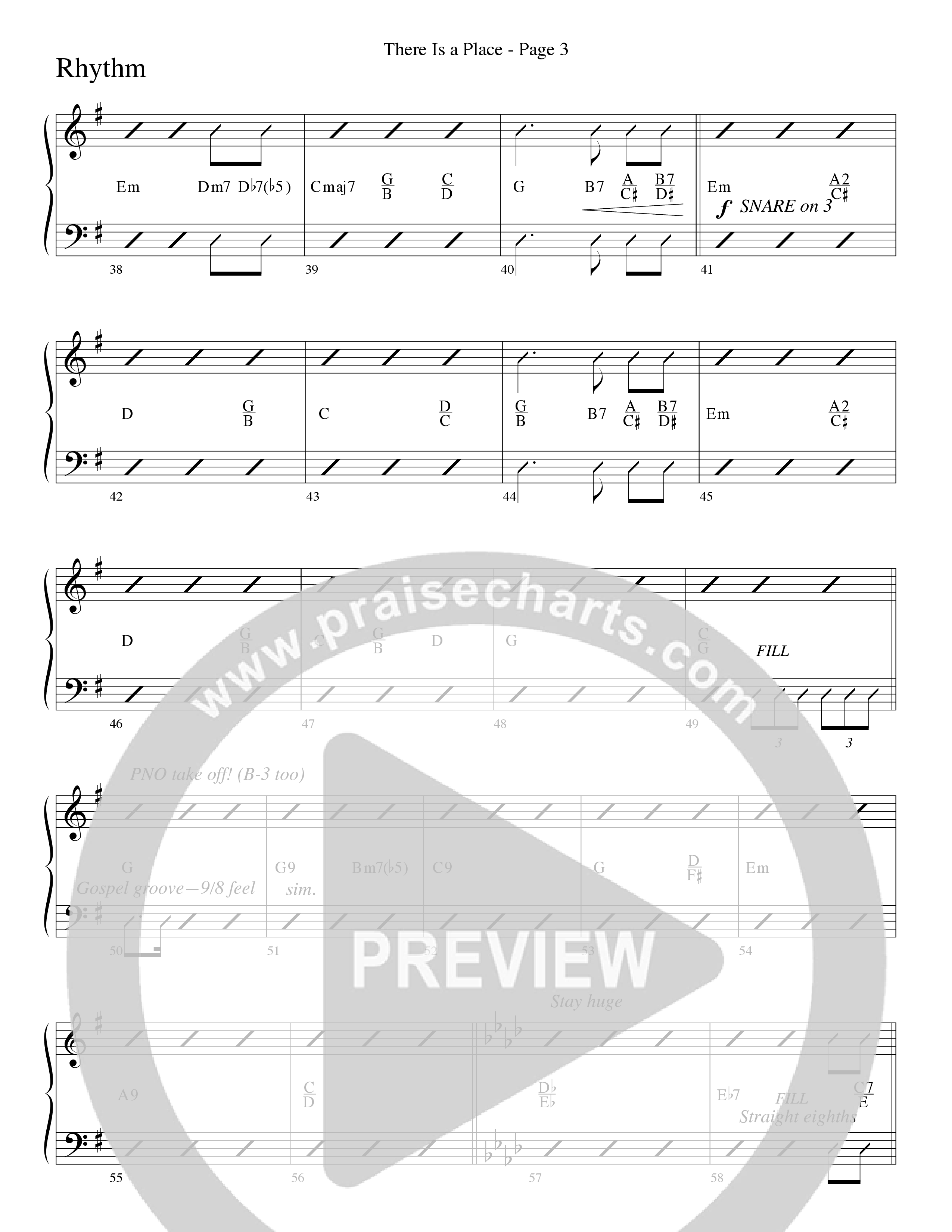 There Is a Place (Choral Anthem SATB) Rhythm Chart (Word Music Choral / Arr. Dave Williamson)