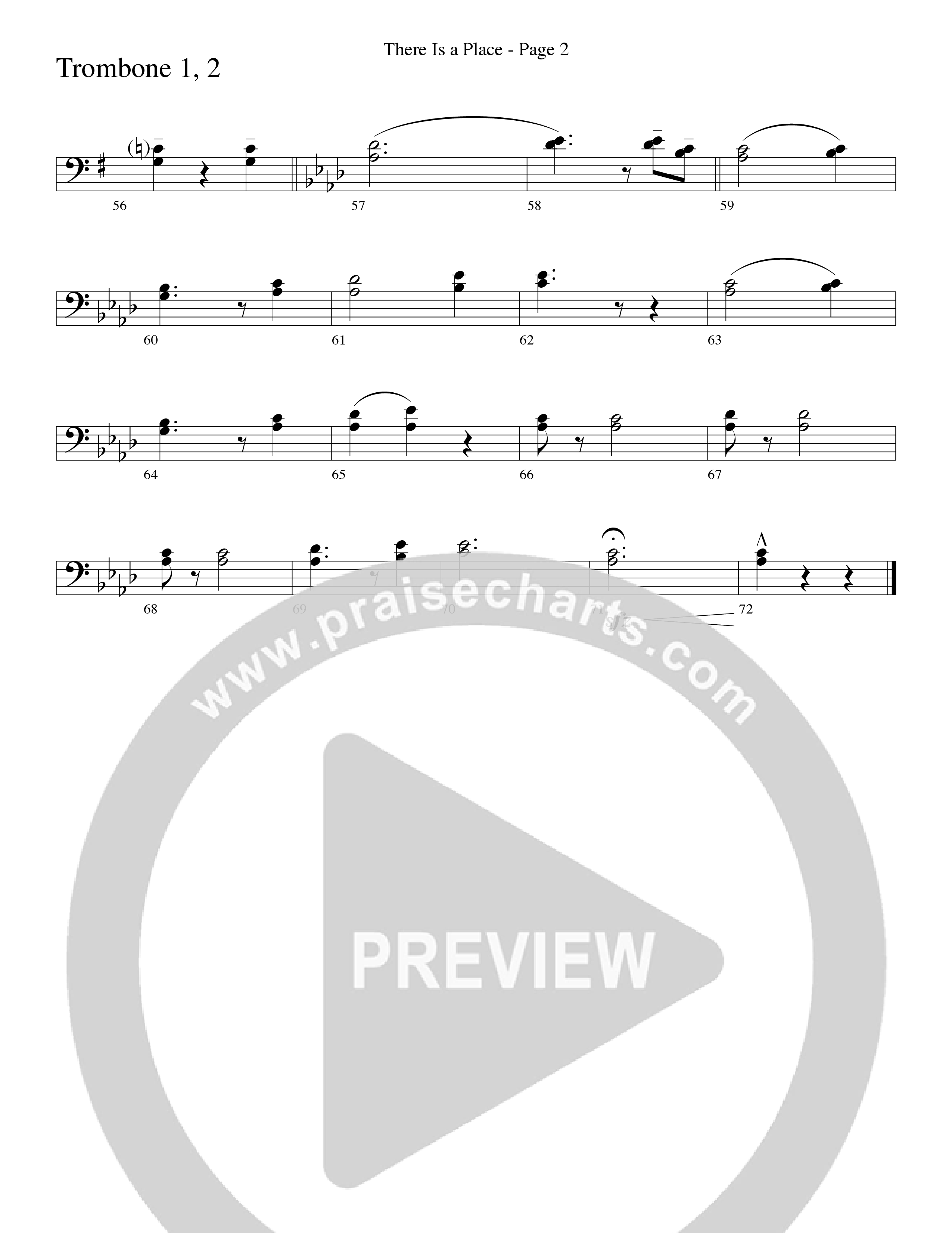 There Is a Place (Choral Anthem SATB) Trombone 1/2 (Word Music Choral / Arr. Dave Williamson)